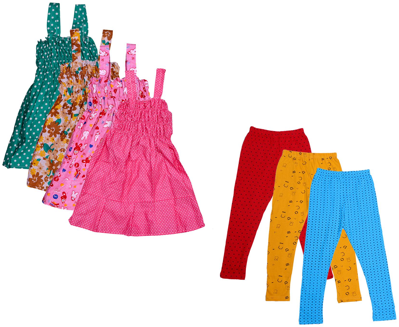 

Indiweaves Girl Cotton Top Bottom Set - Multi