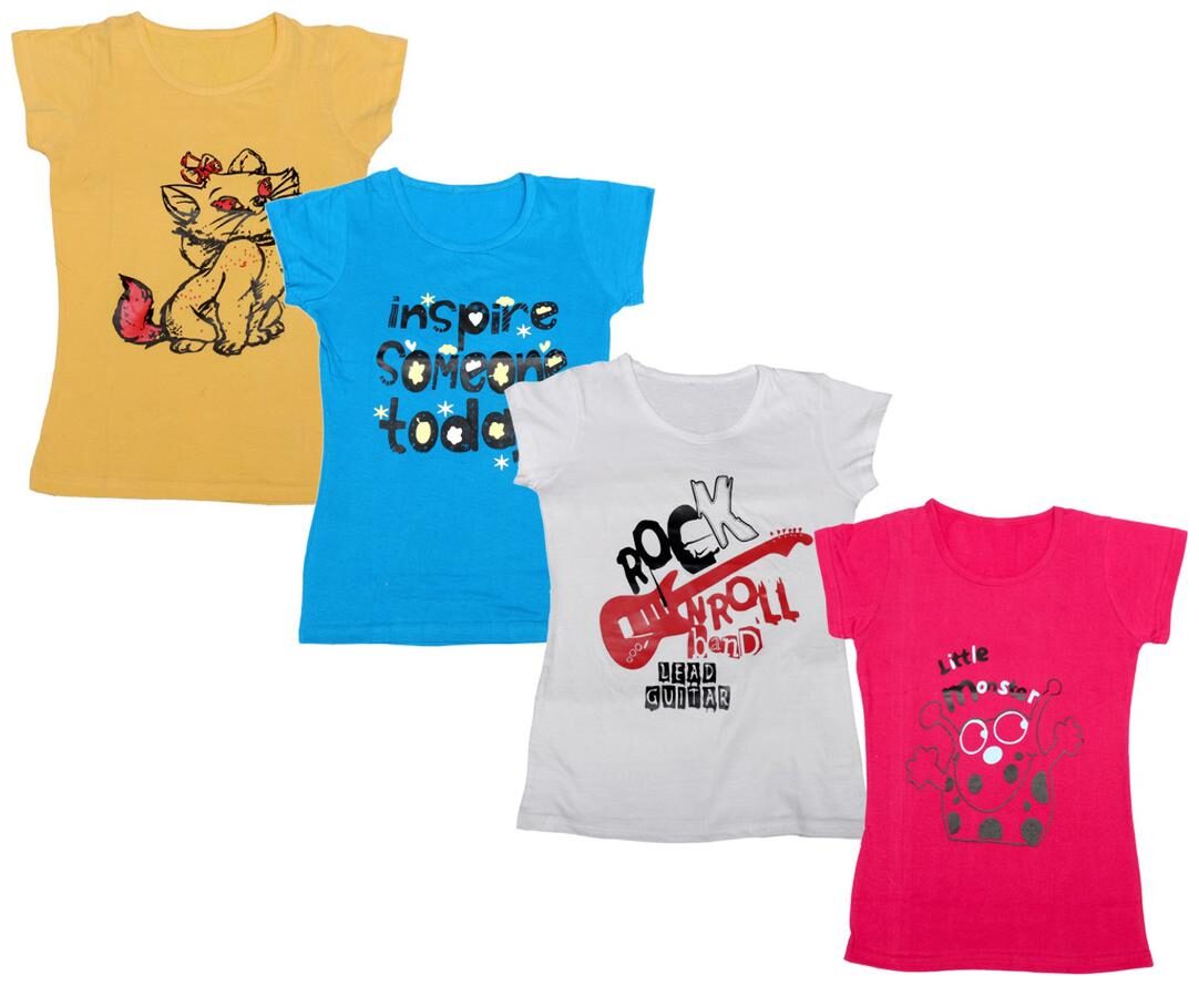 

Indiweaves Girl Cotton Printed T shirt - Multi