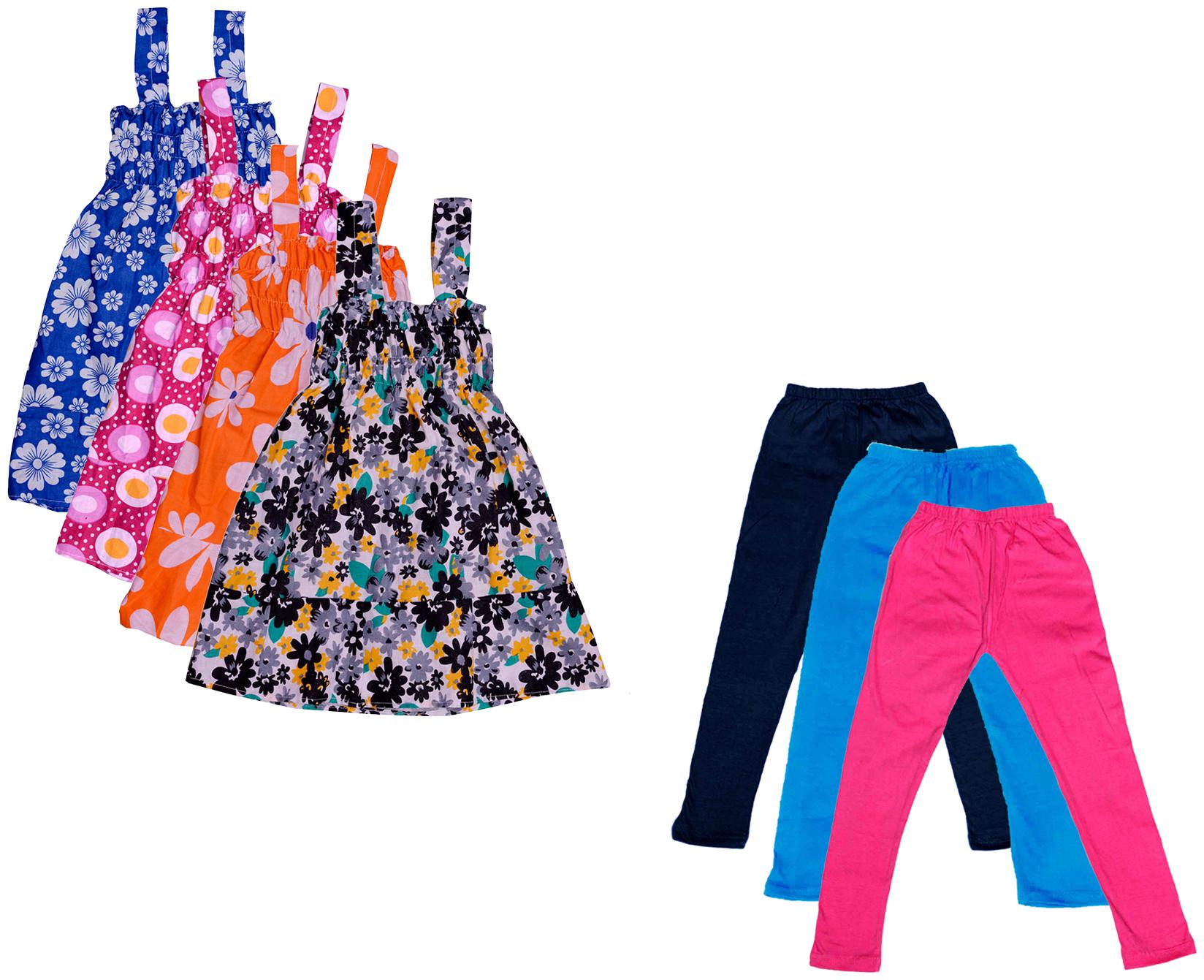 

Indiweaves Girl Cotton Top Bottom Set - Multi