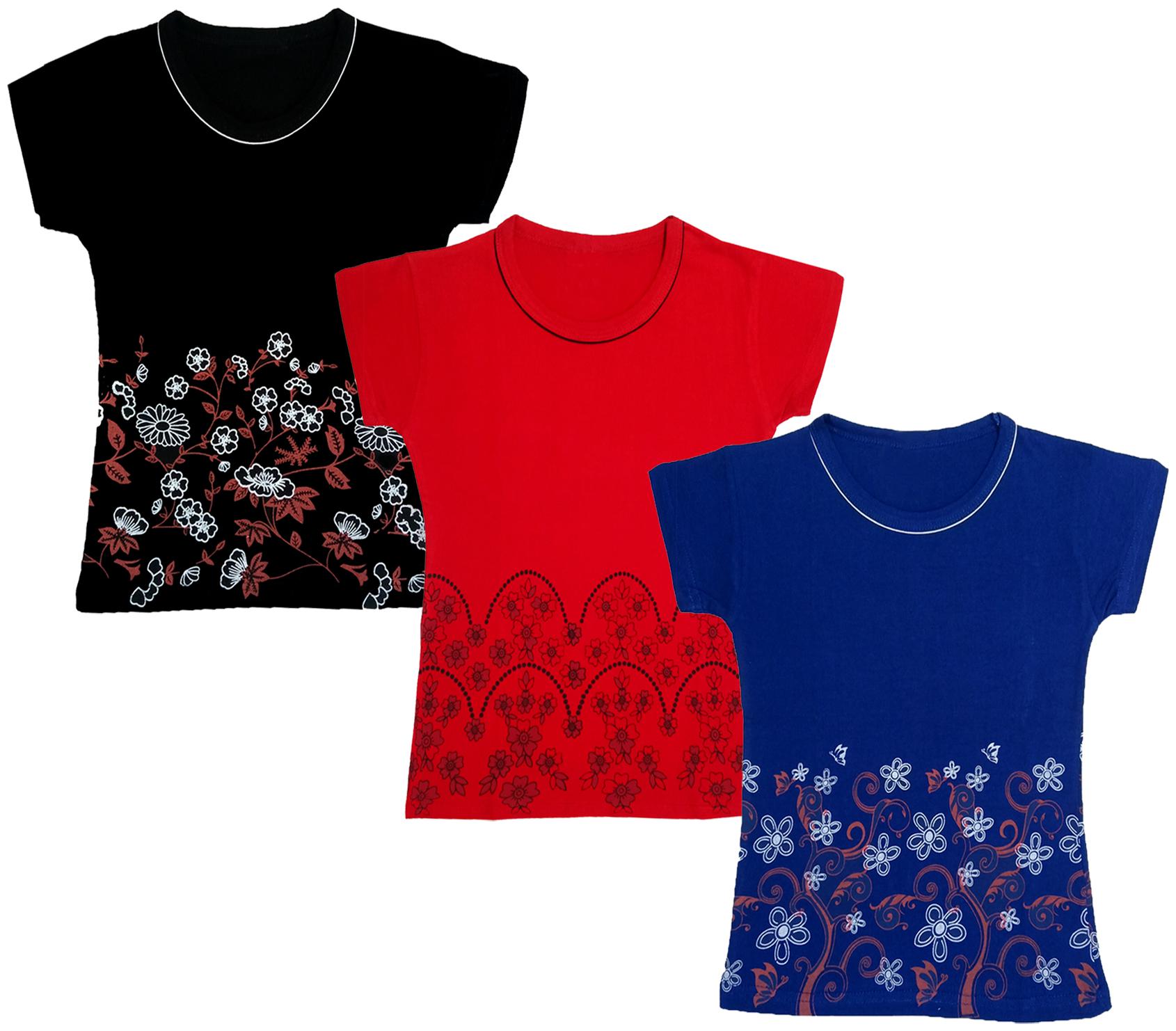 

Indiweaves Girl Cotton Printed T shirt - Multi