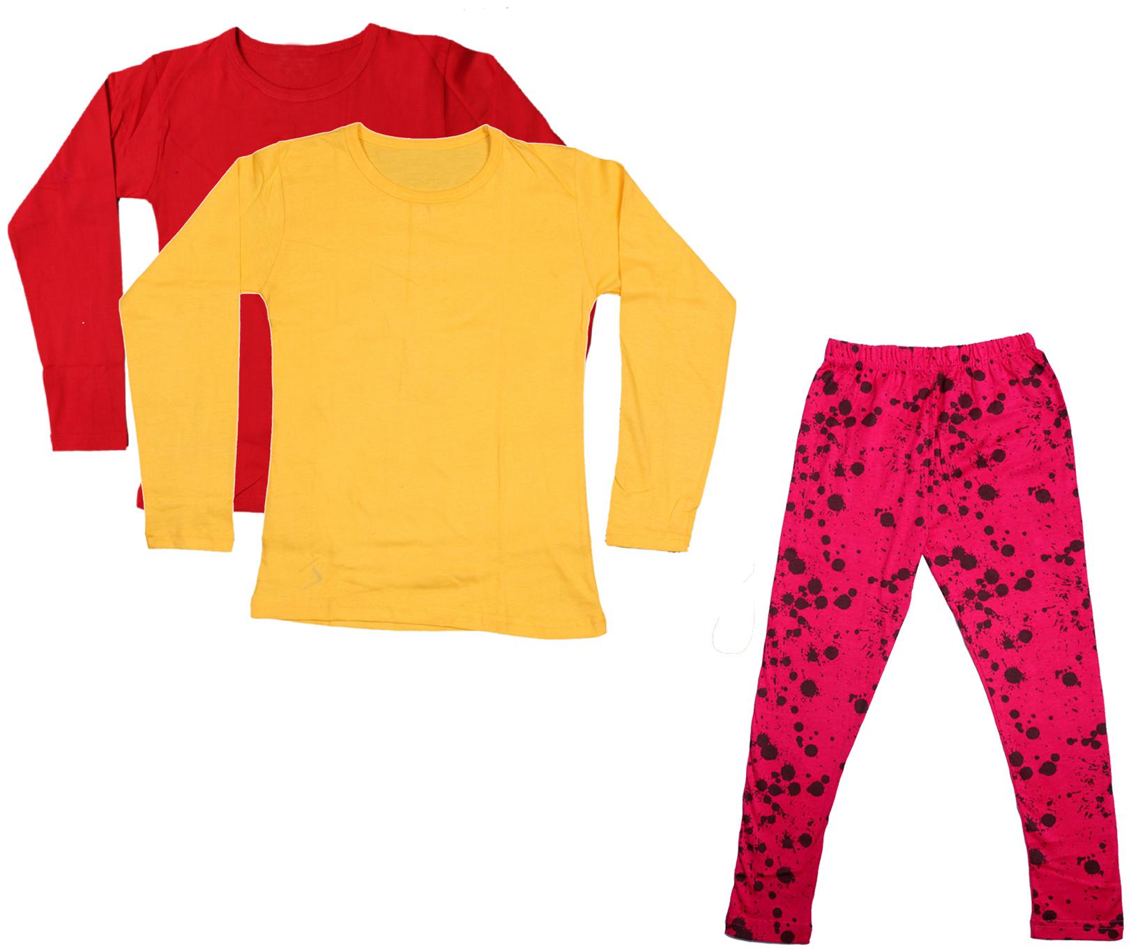 

Indiweaves Girl Cotton Solid T shirt - Multi