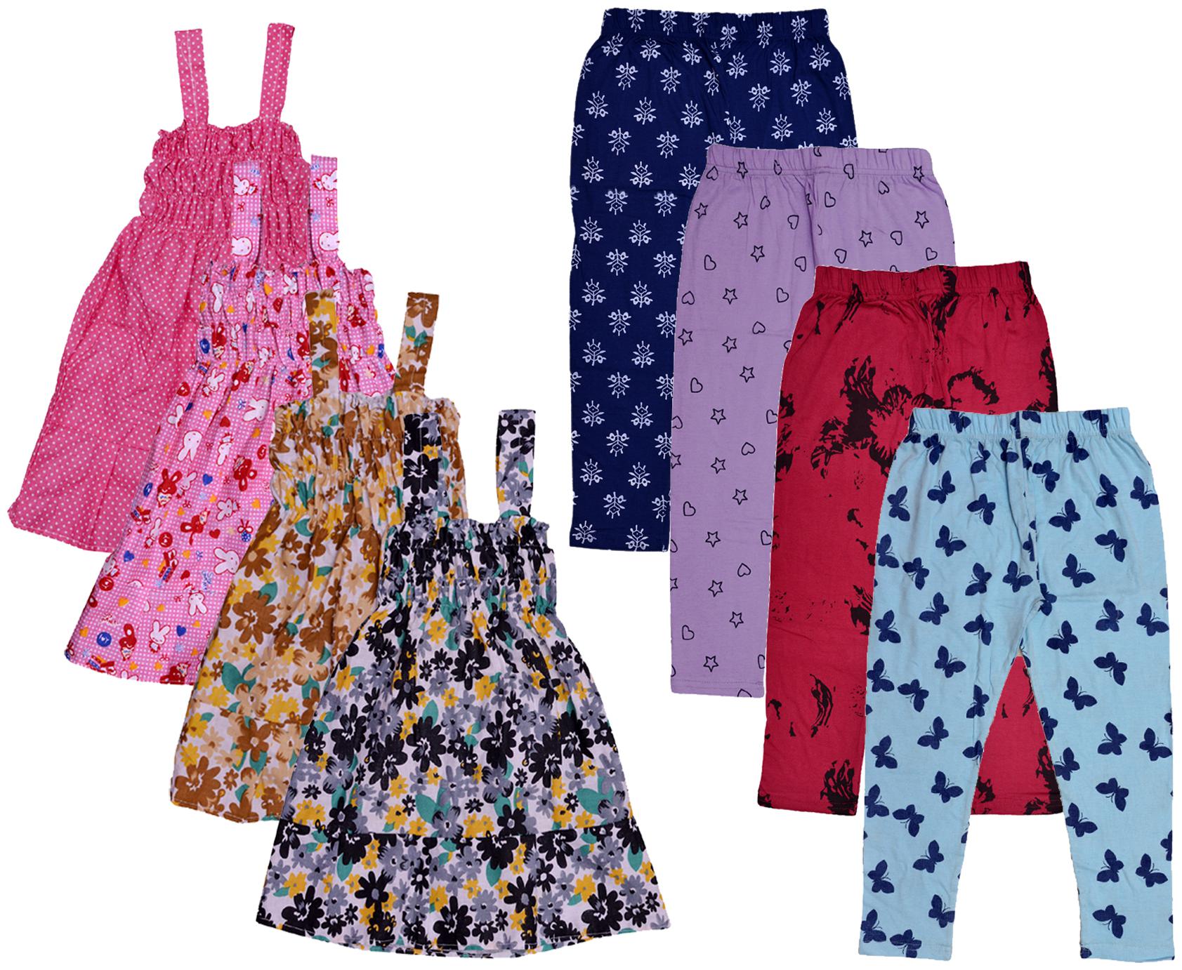 

Indiweaves Girl Cotton Top Bottom Set - Multi