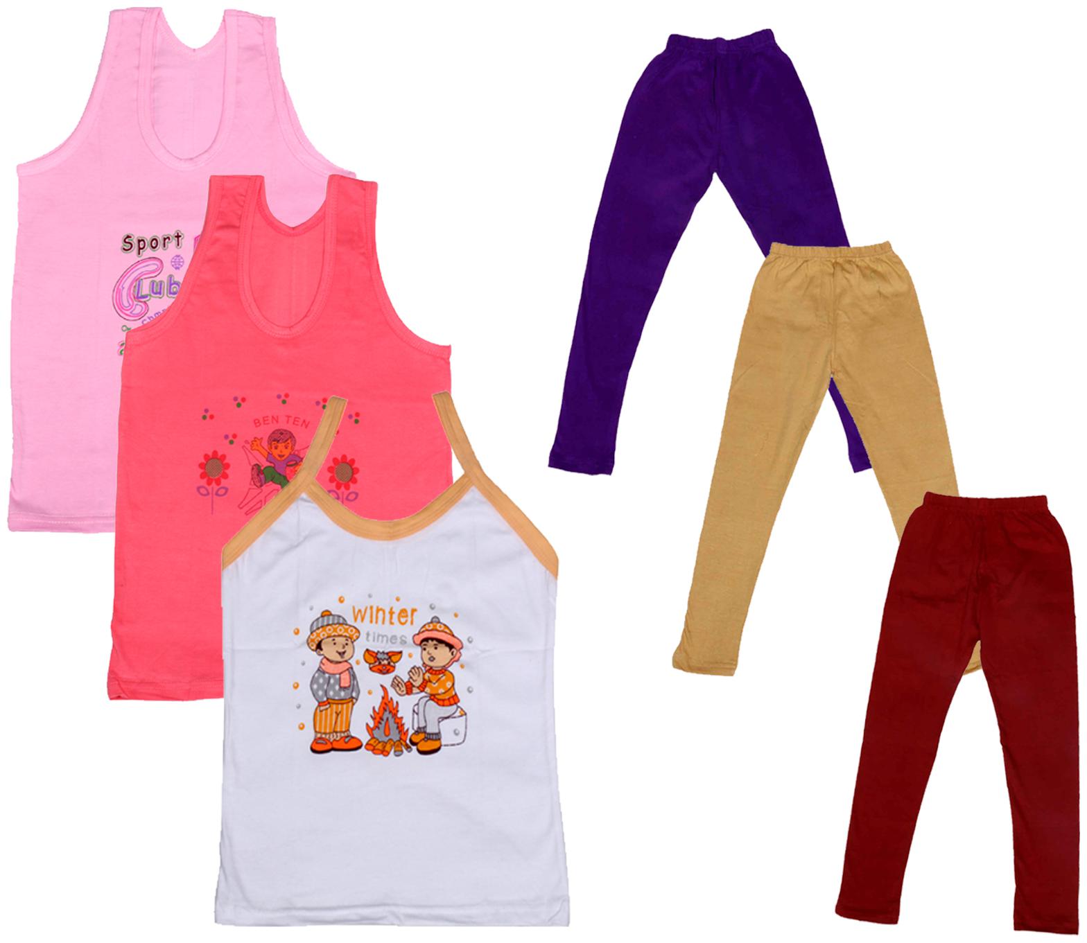 

Indiweaves Girl Cotton Top Bottom Set - Multi