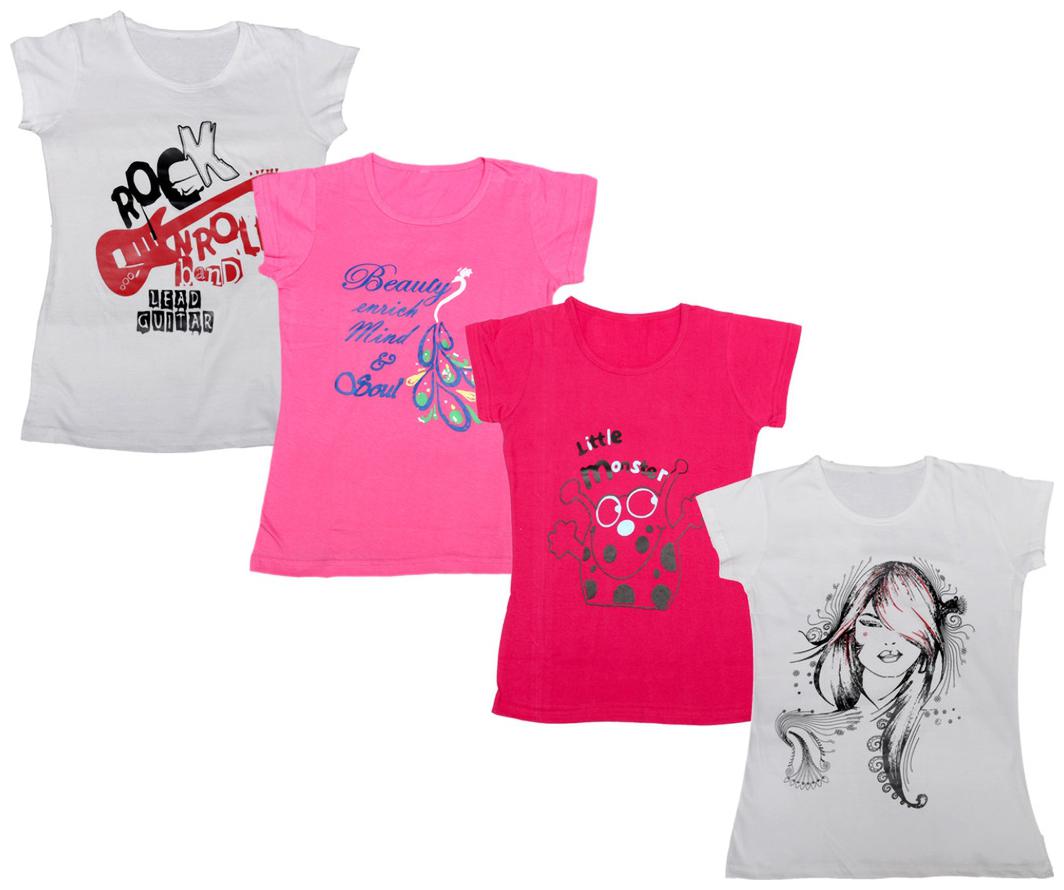 

Indiweaves Girl Cotton Printed T shirt - Multi