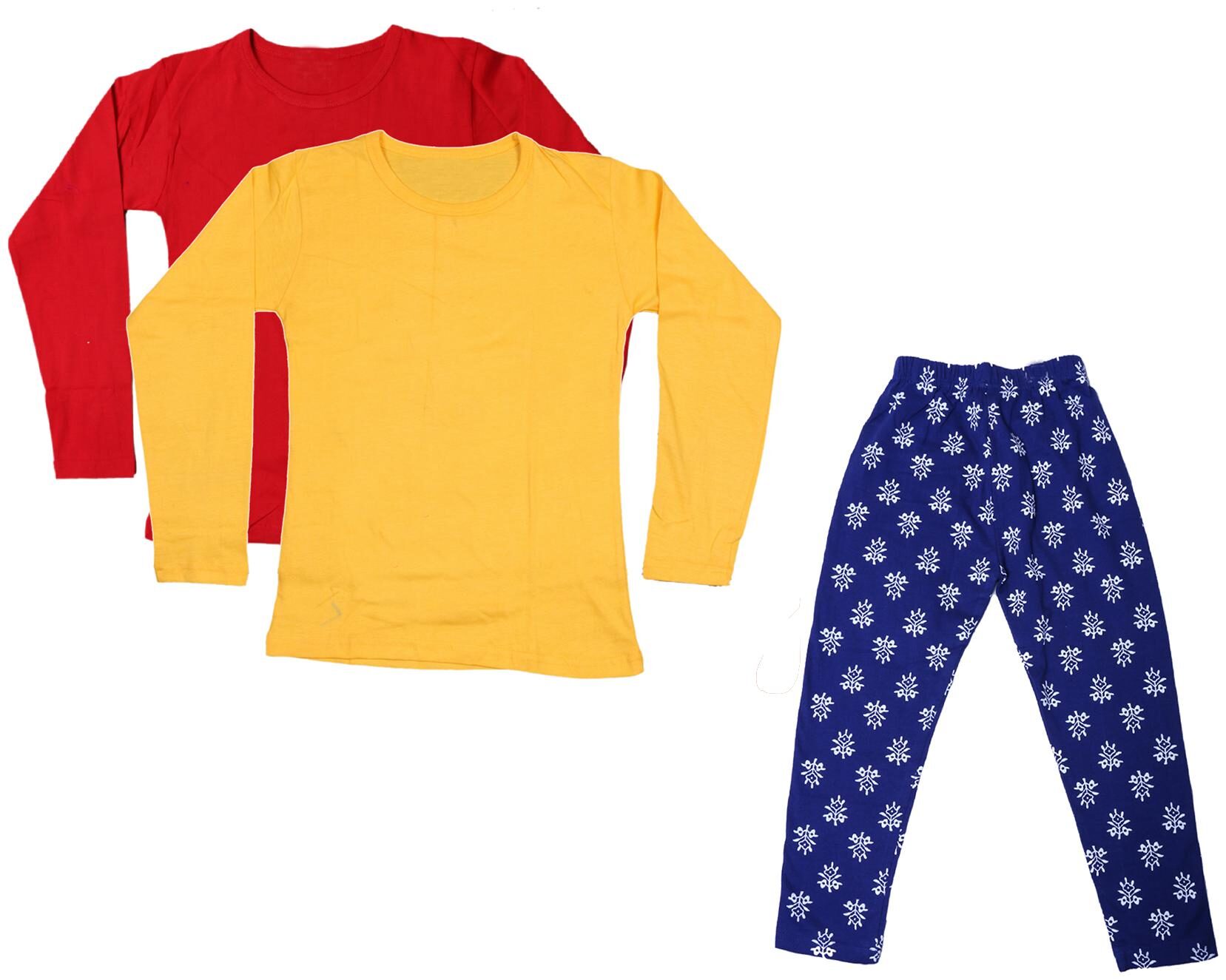 

Indiweaves Girl Cotton Solid T shirt - Multi
