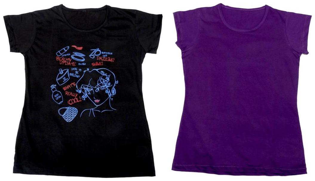 

Indiweaves Girl Cotton Solid T shirt - Multi