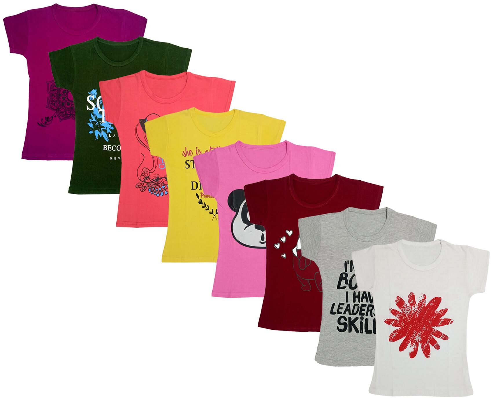 

Indiweaves Girl Cotton Printed T shirt - Multi