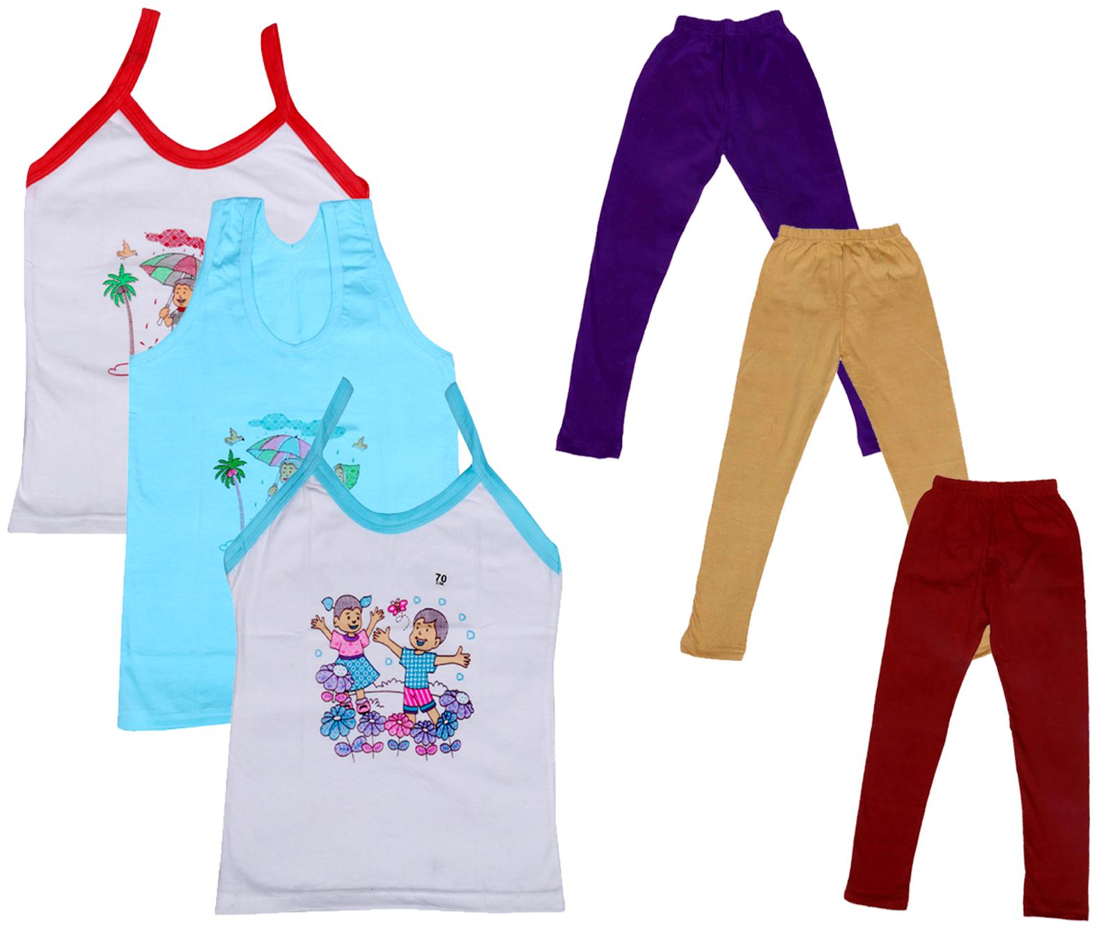 

Indiweaves Girl Cotton Top Bottom Set - Multi