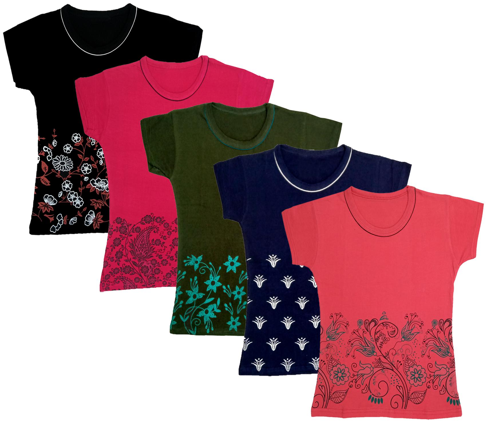 

Indiweaves Girl Cotton Printed T shirt - Multi