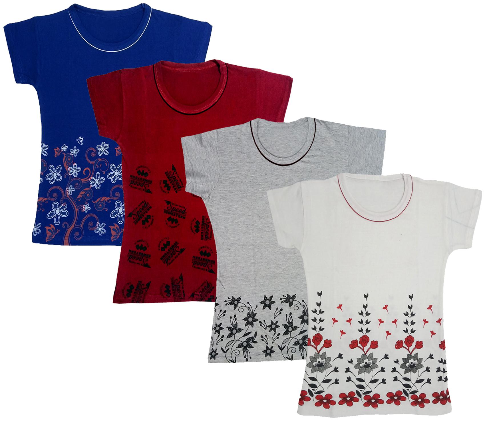 

Indiweaves Girl Cotton Printed T shirt - Multi
