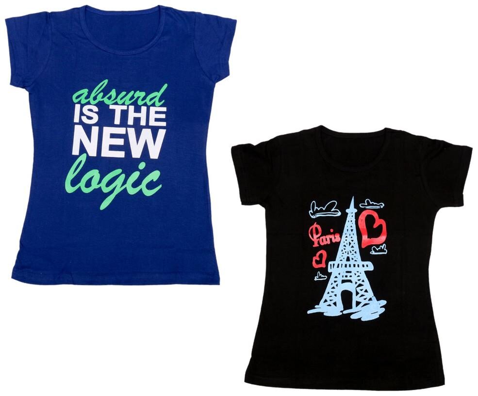

Indiweaves Girl Cotton Printed T shirt - Multi