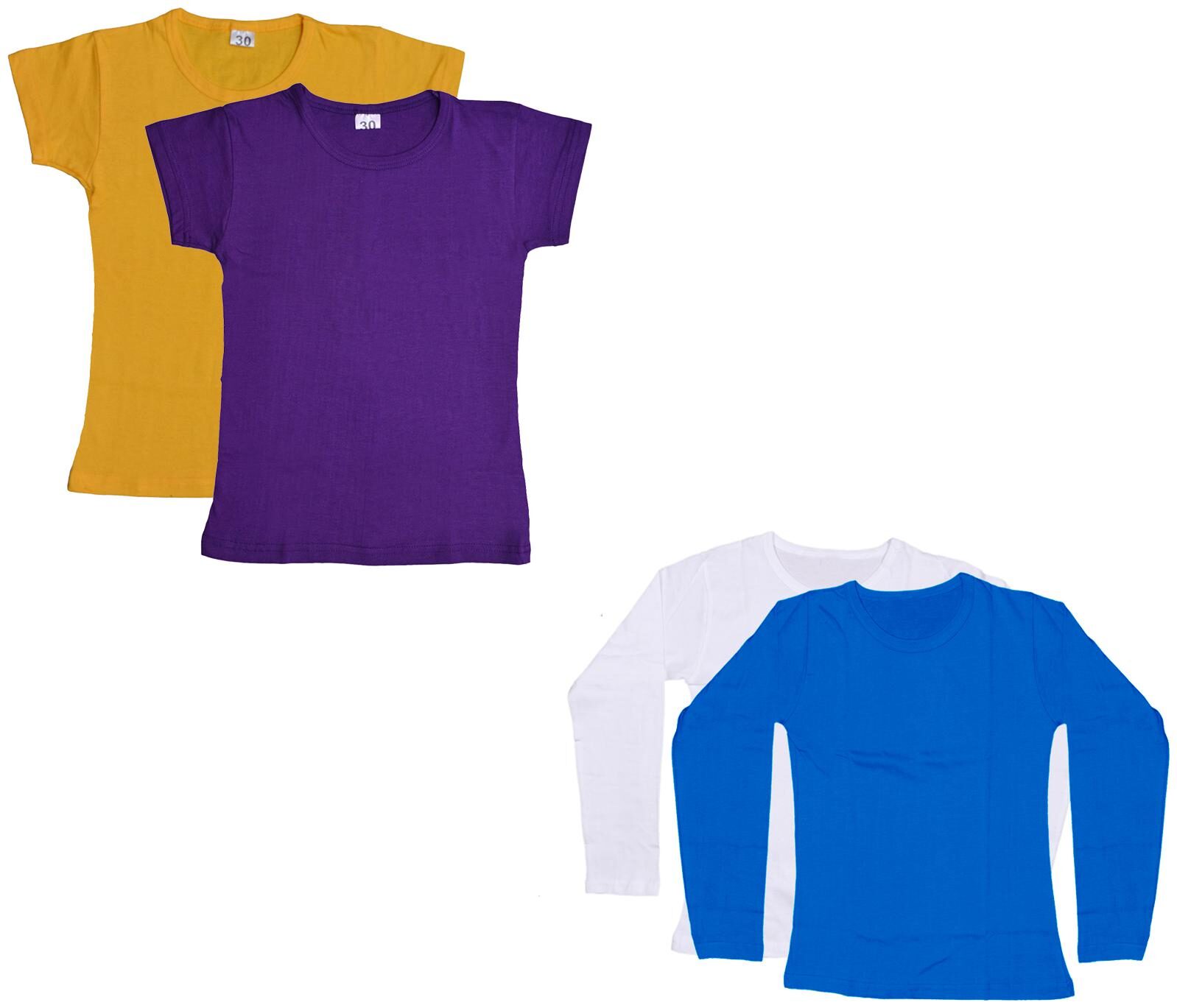 

Indiweaves Girl Cotton Solid T shirt - Multi