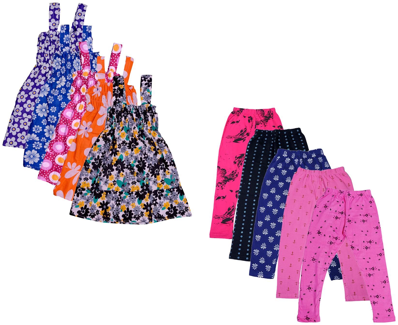 

Indiweaves Girl Cotton Top Bottom Set - Multi