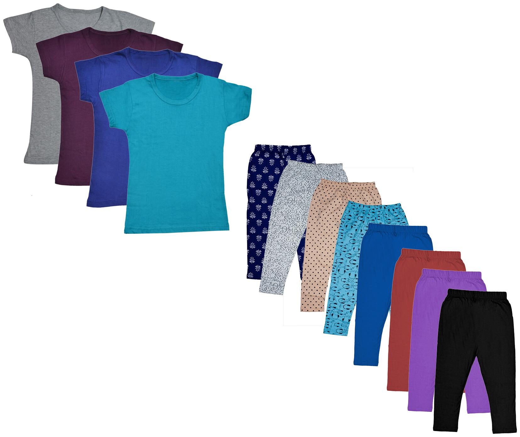 

Indiweaves Girl Cotton Top Bottom Set - Multi