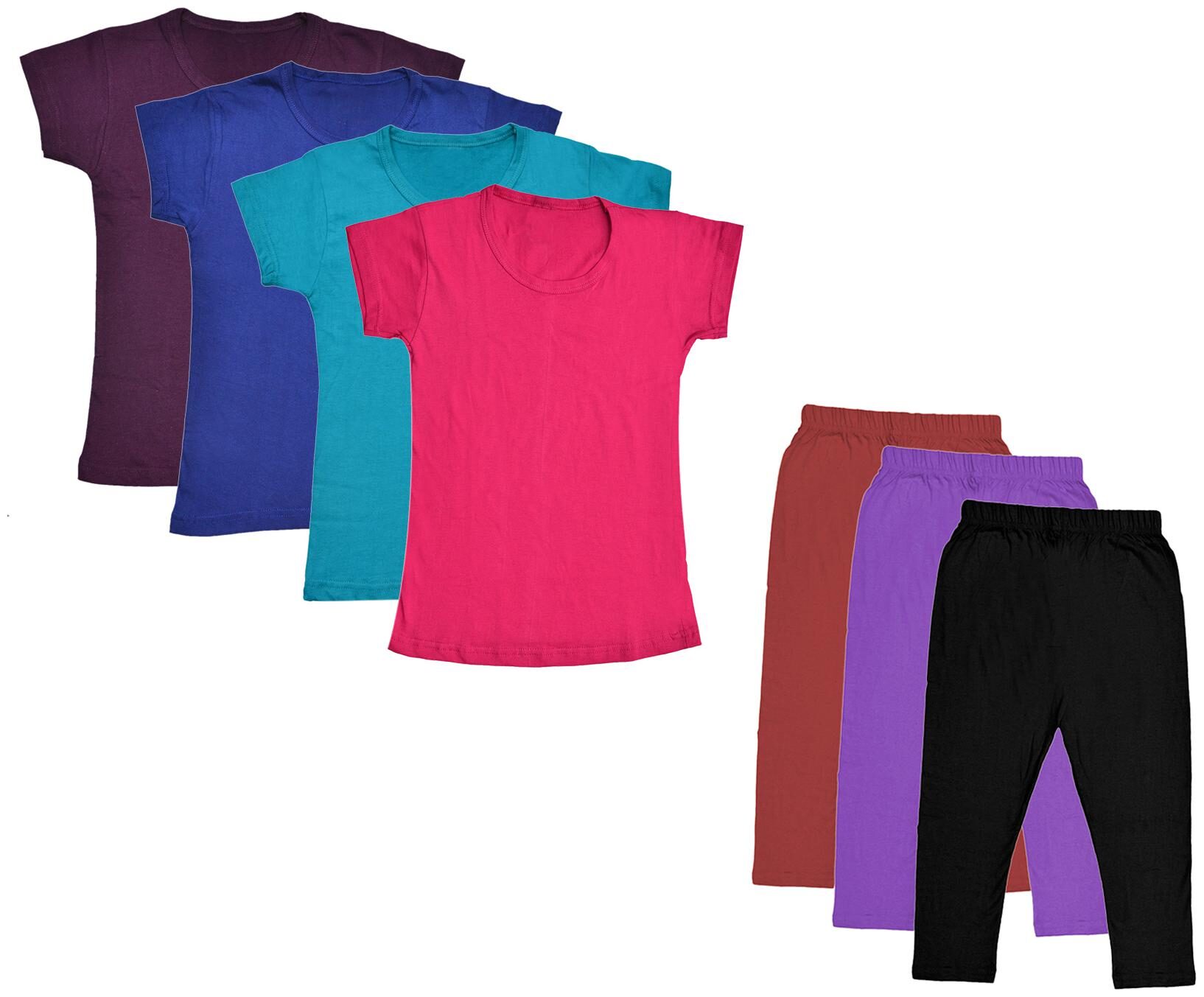 

Indiweaves Girl Cotton Top Bottom Set - Multi