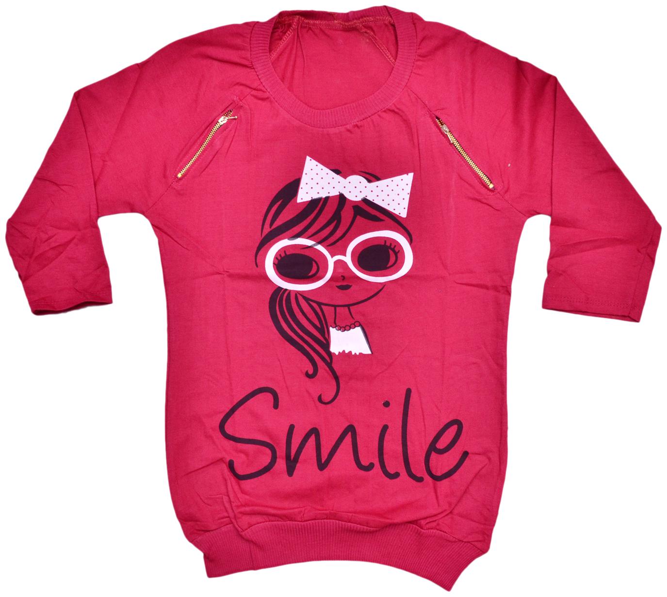 

Indiweaves Girl Cotton Printed Top - Pink