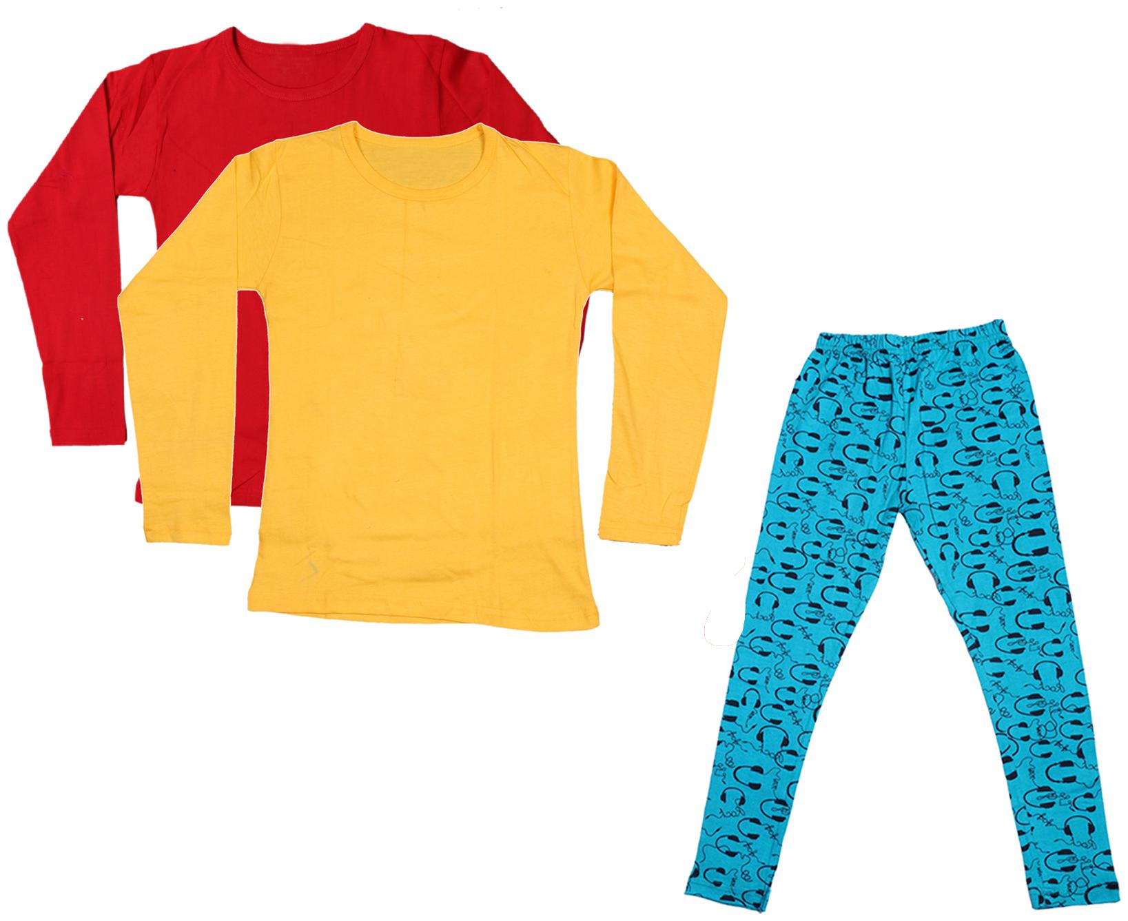 

Indiweaves Girl Cotton Solid T shirt - Multi