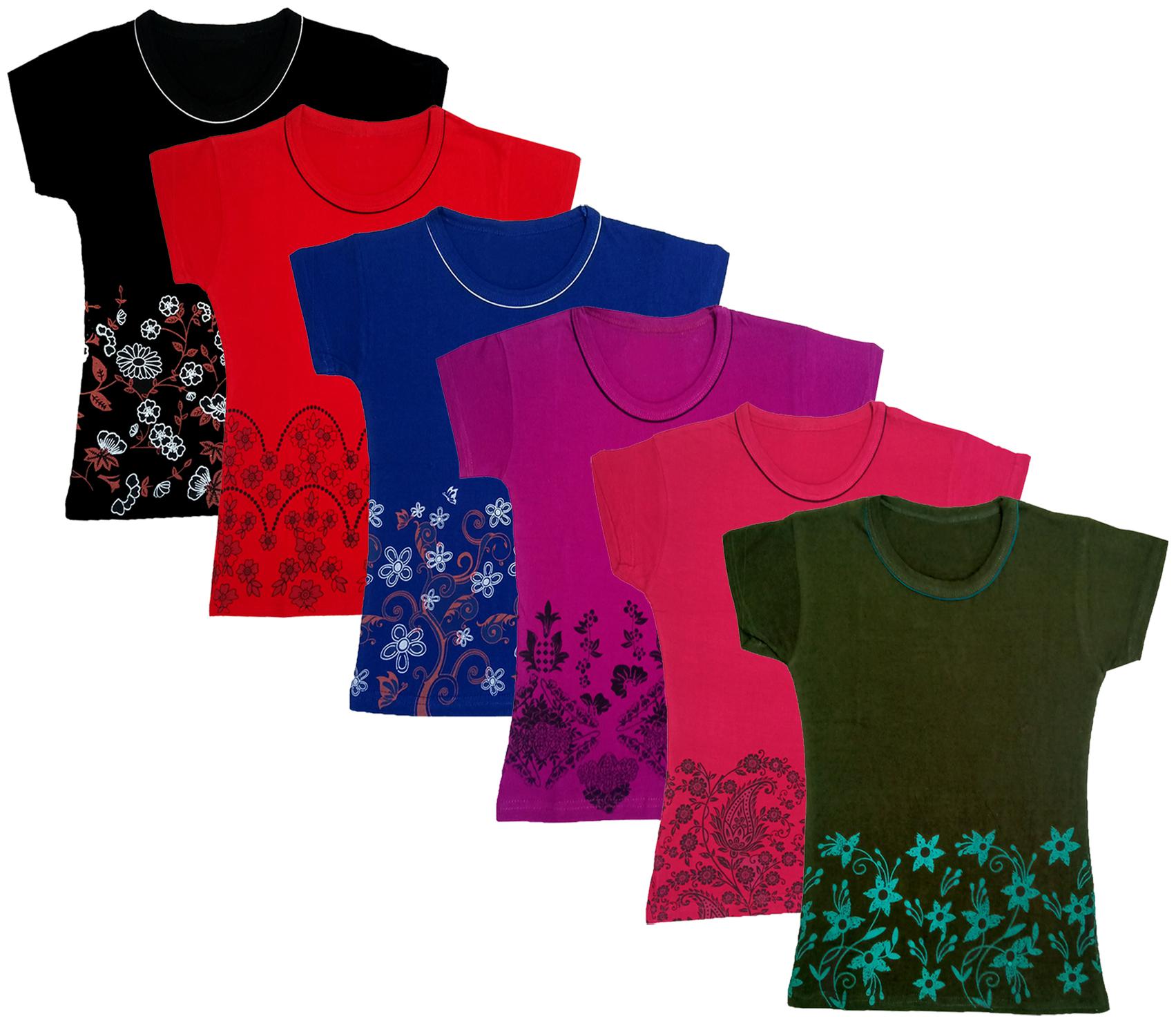 

Indiweaves Girl Cotton Printed T shirt - Multi