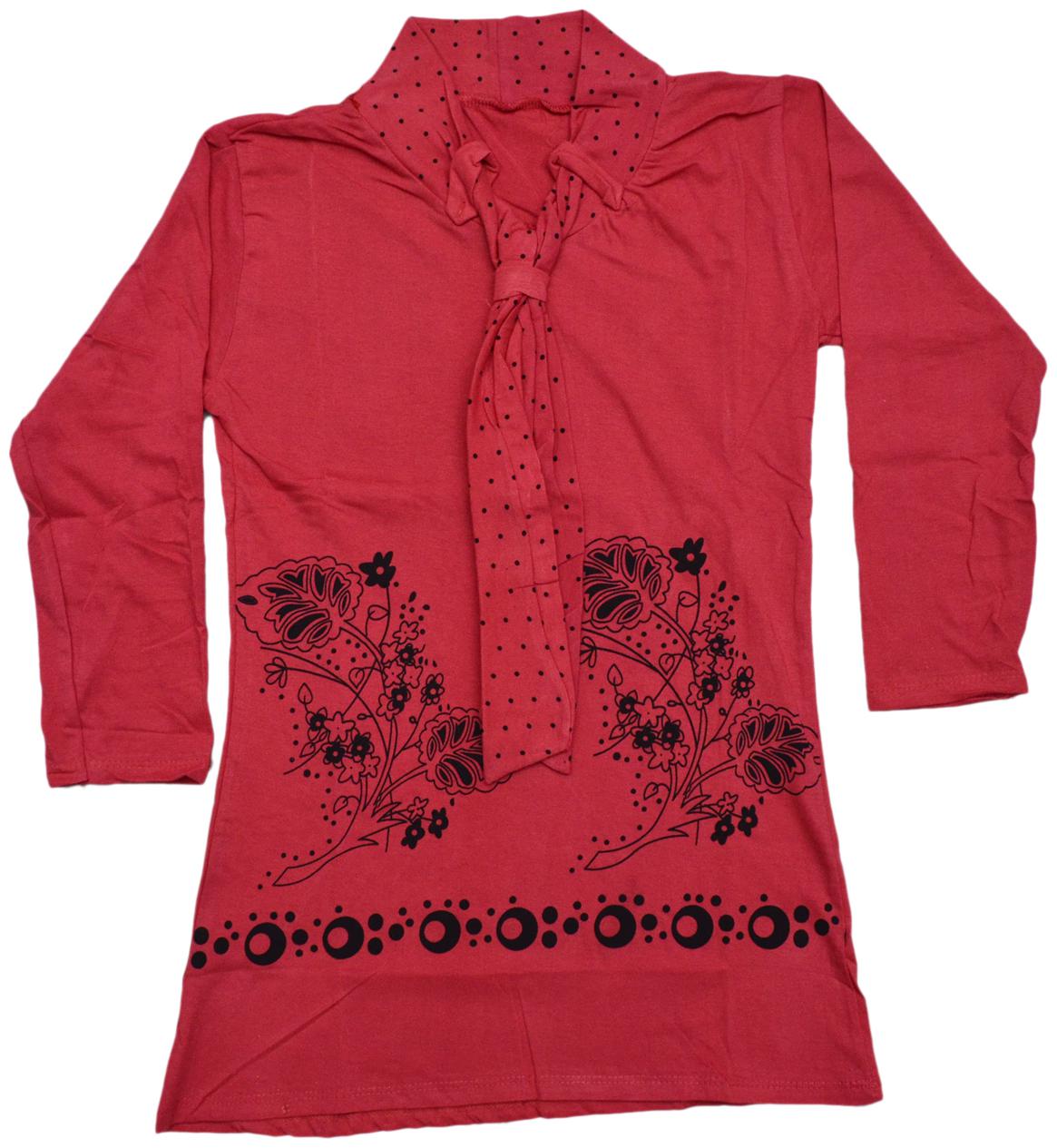 

Indiweaves Girl Cotton Printed Top - Red