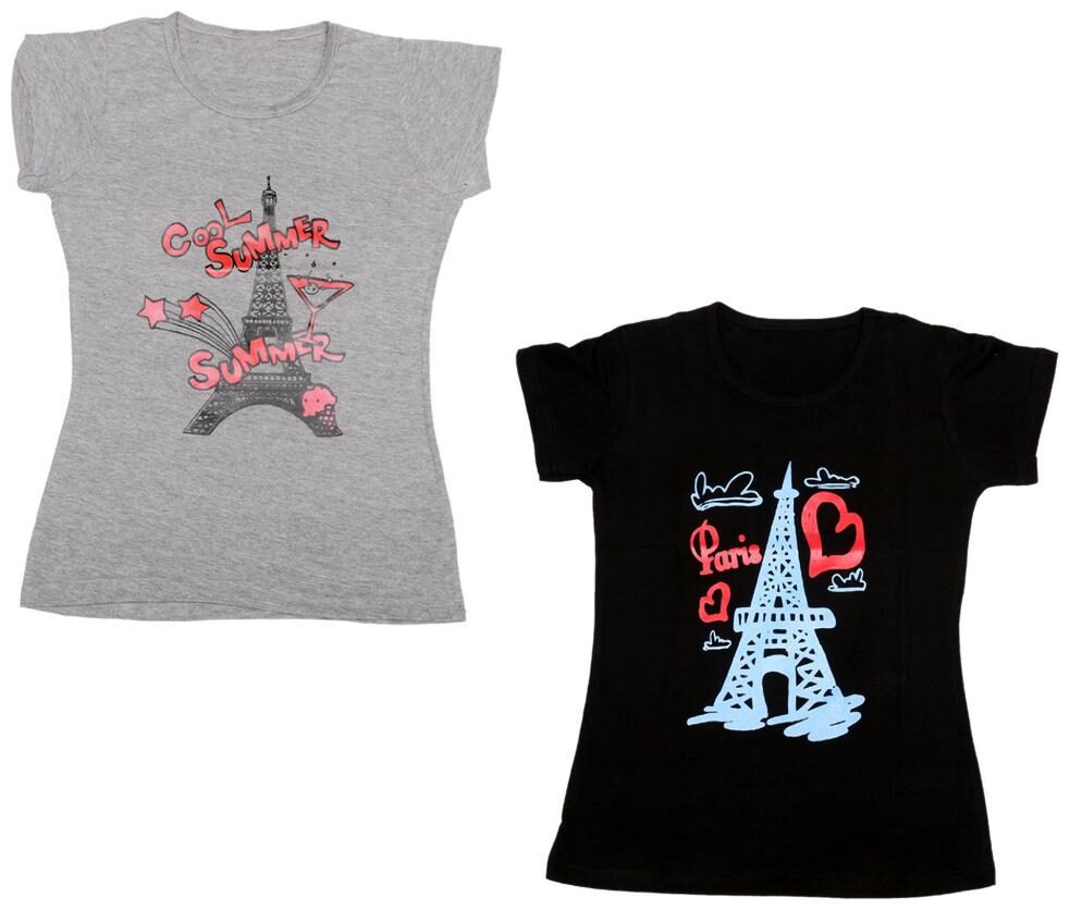 

Indiweaves Girl Cotton Printed T shirt - Grey