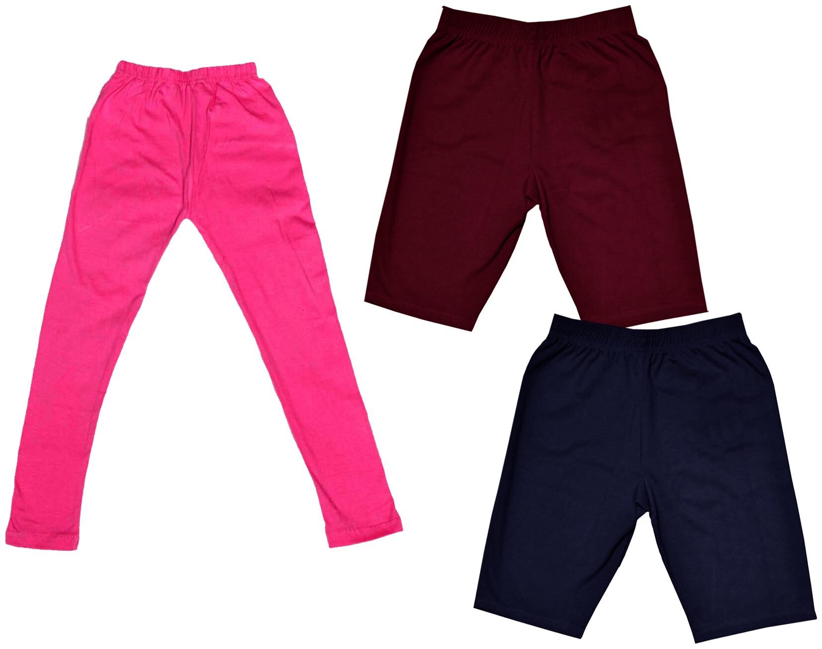 

Indiweaves Girl Cotton Solid Regular shorts - Multi