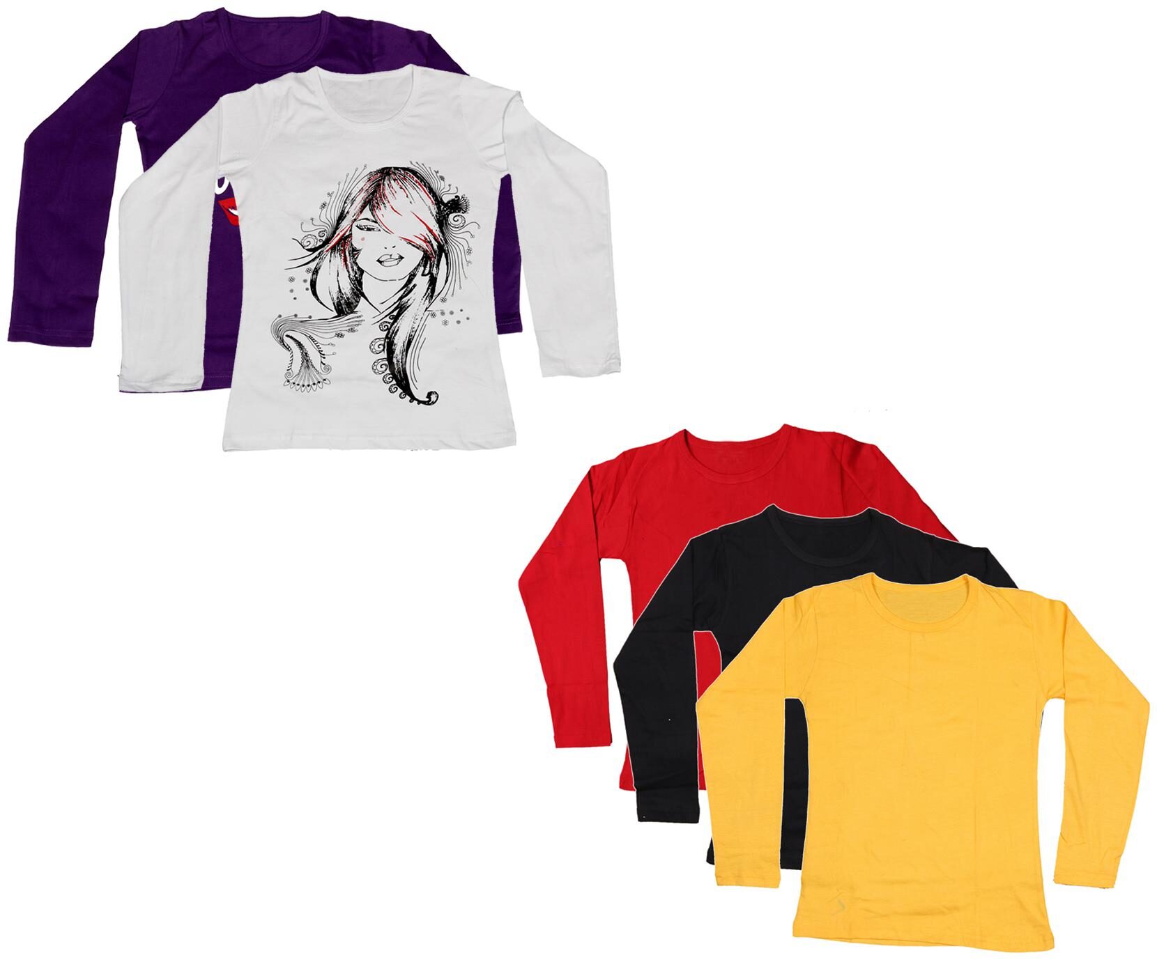 

Indiweaves Girl Cotton Printed T shirt - Multi