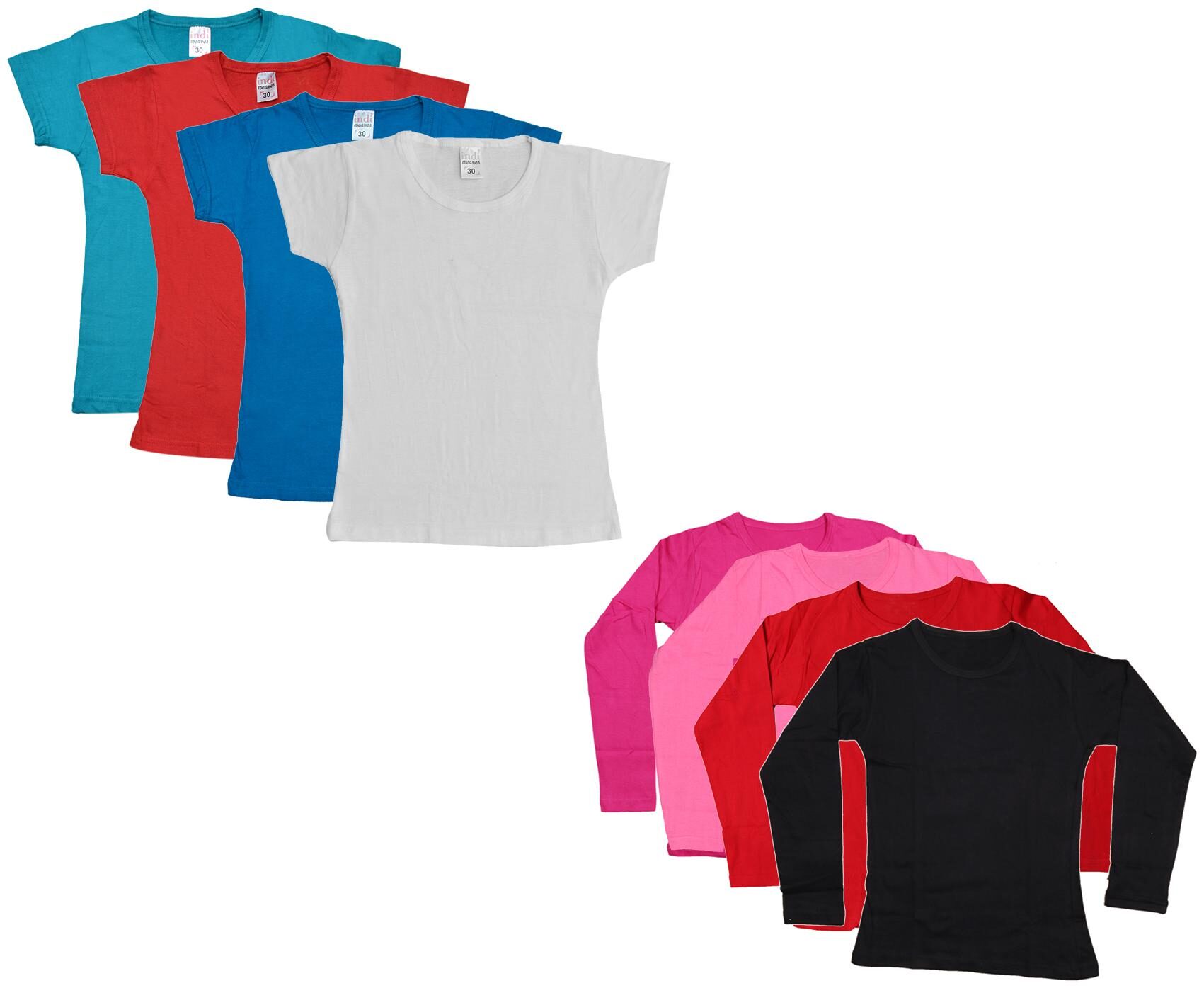 

Indiweaves Girl Cotton Solid T shirt - Multi