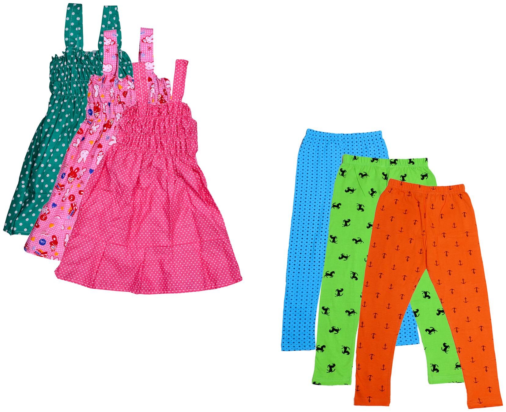 

Indiweaves Girl Cotton Top Bottom Set - Multi