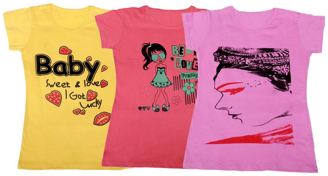 

Indiweaves Girl Cotton Printed T shirt - Multi