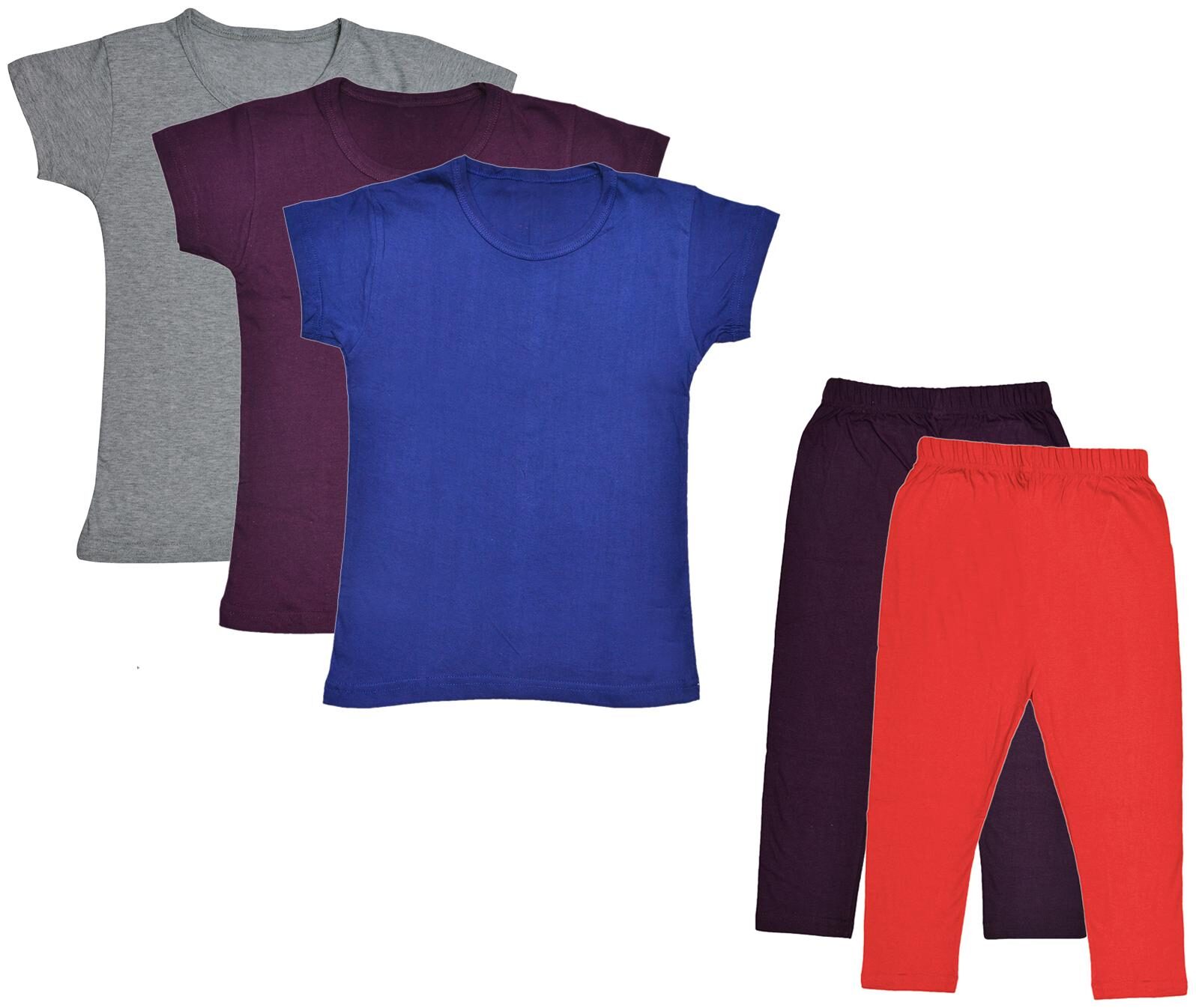 

Indiweaves Girl Cotton Top Bottom Set - Multi