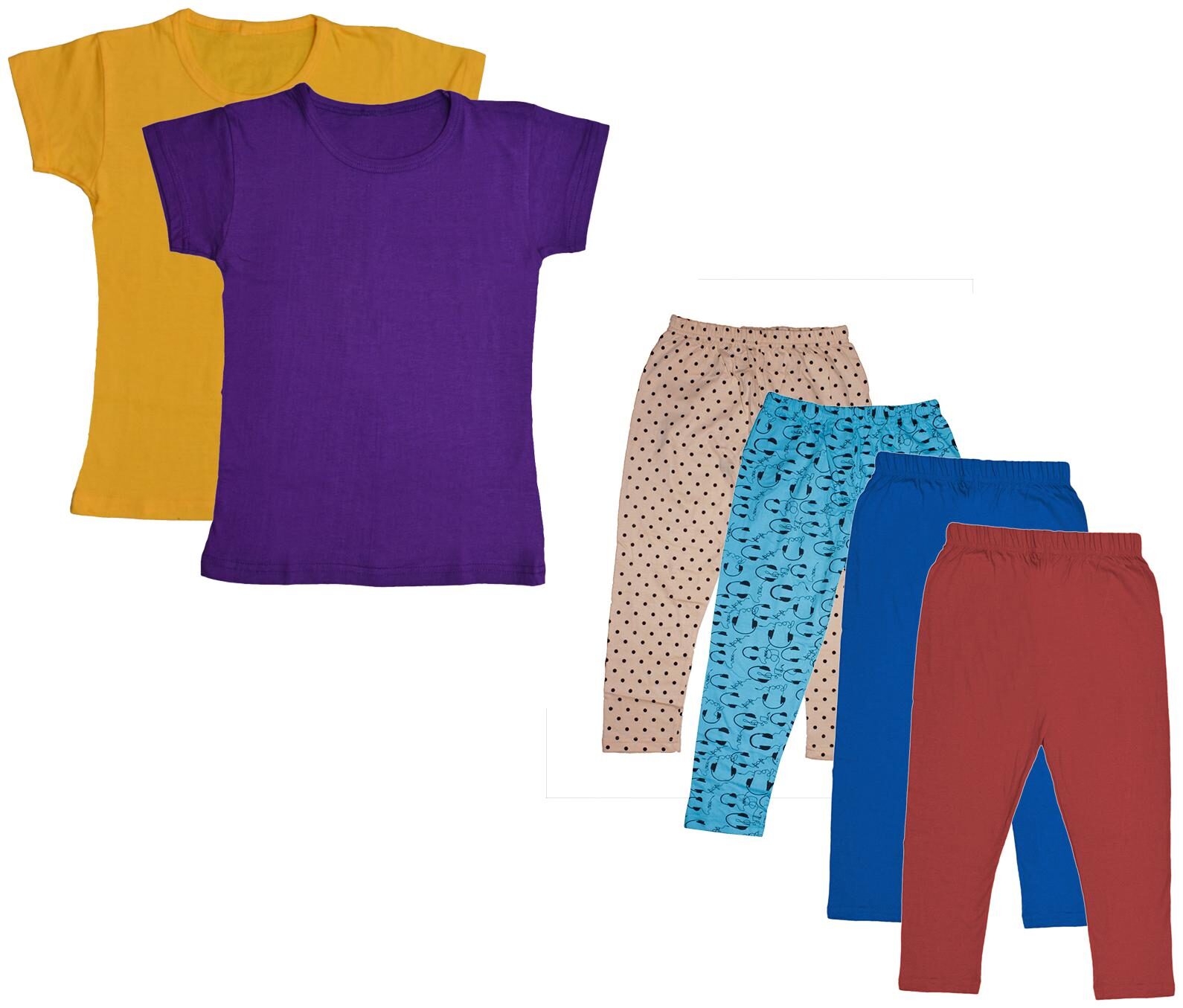 

Indiweaves Girl Cotton Top Bottom Set - Multi