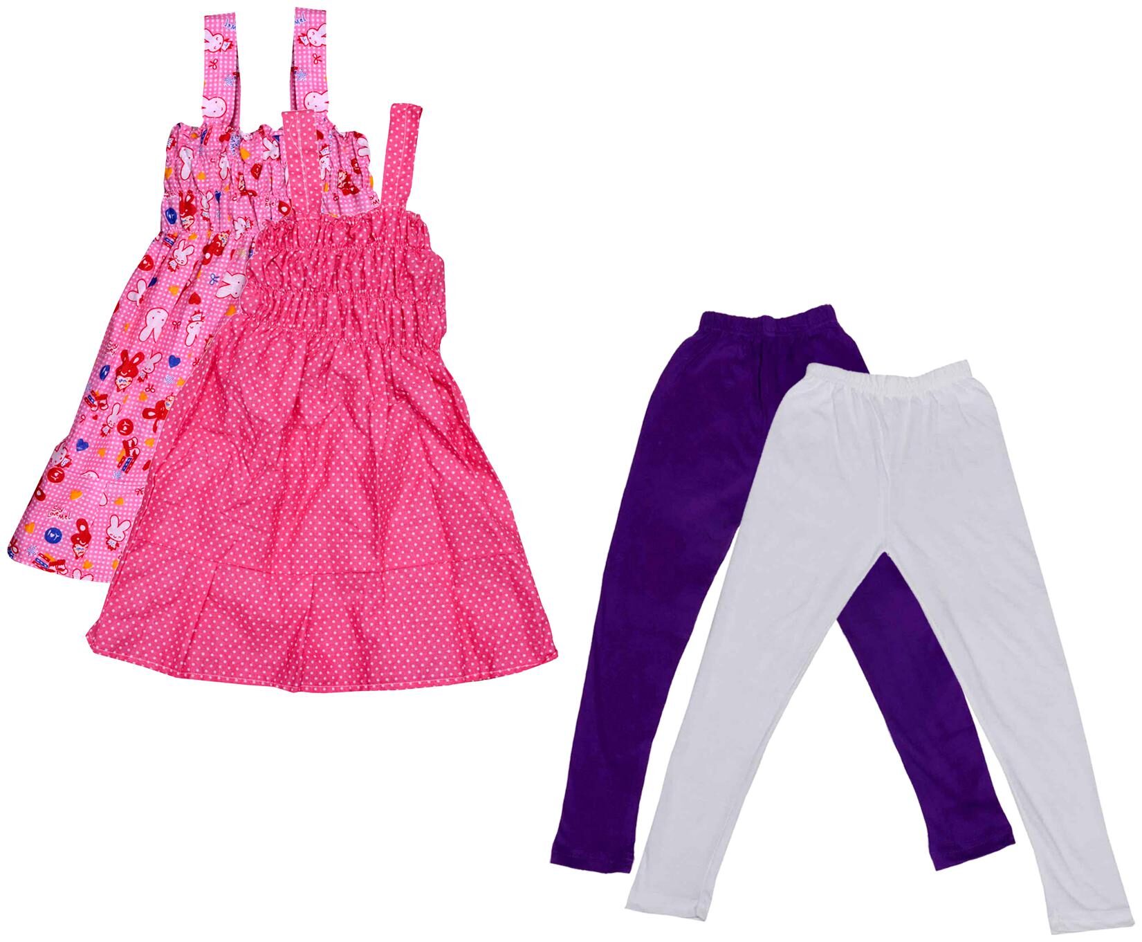 

Indiweaves Girl Cotton Top Bottom Set - Multi