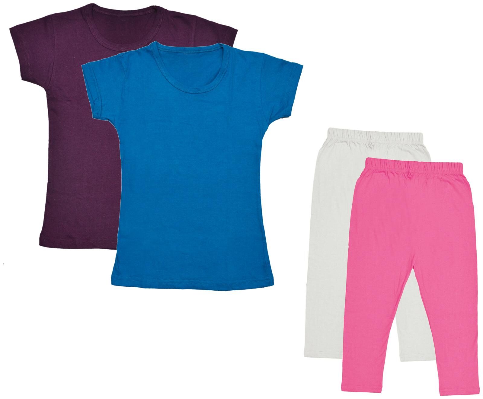 

Indiweaves Girl Cotton Top Bottom Set - Multi