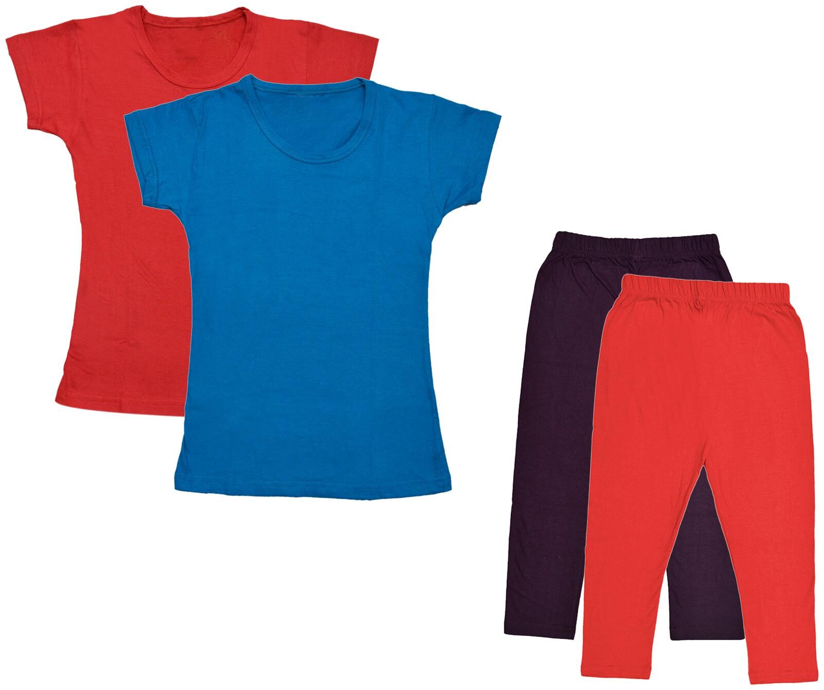 

Indiweaves Girl Cotton Top Bottom Set - Multi