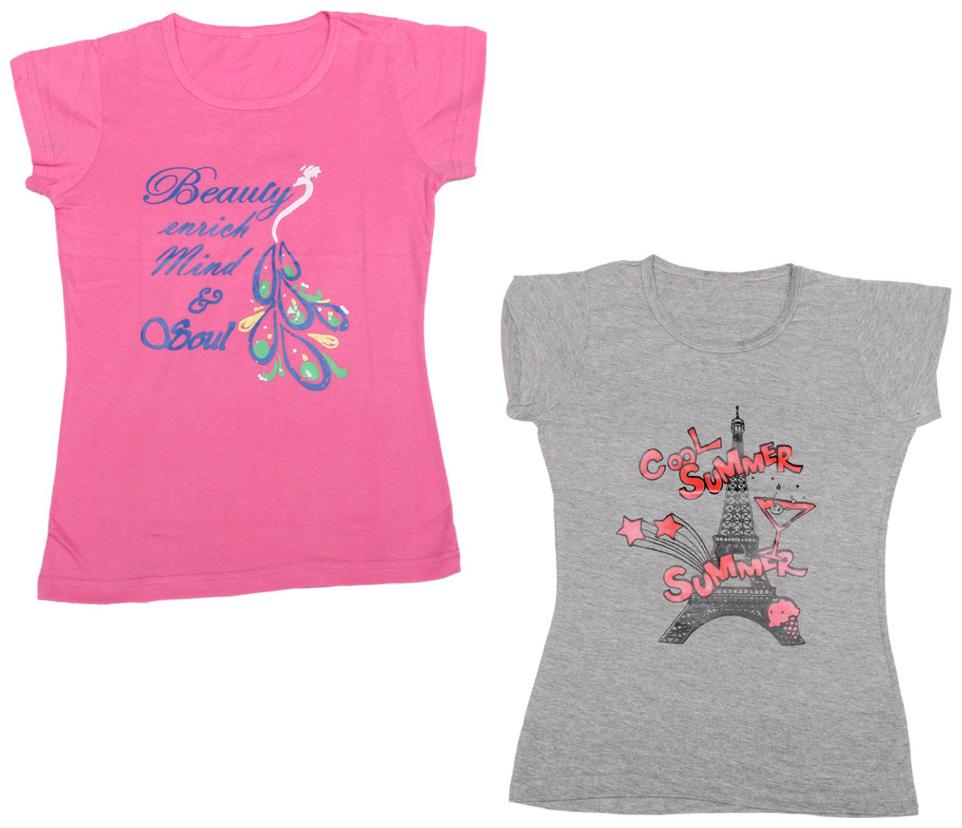 

Indiweaves Girl Cotton Printed T shirt - Multi