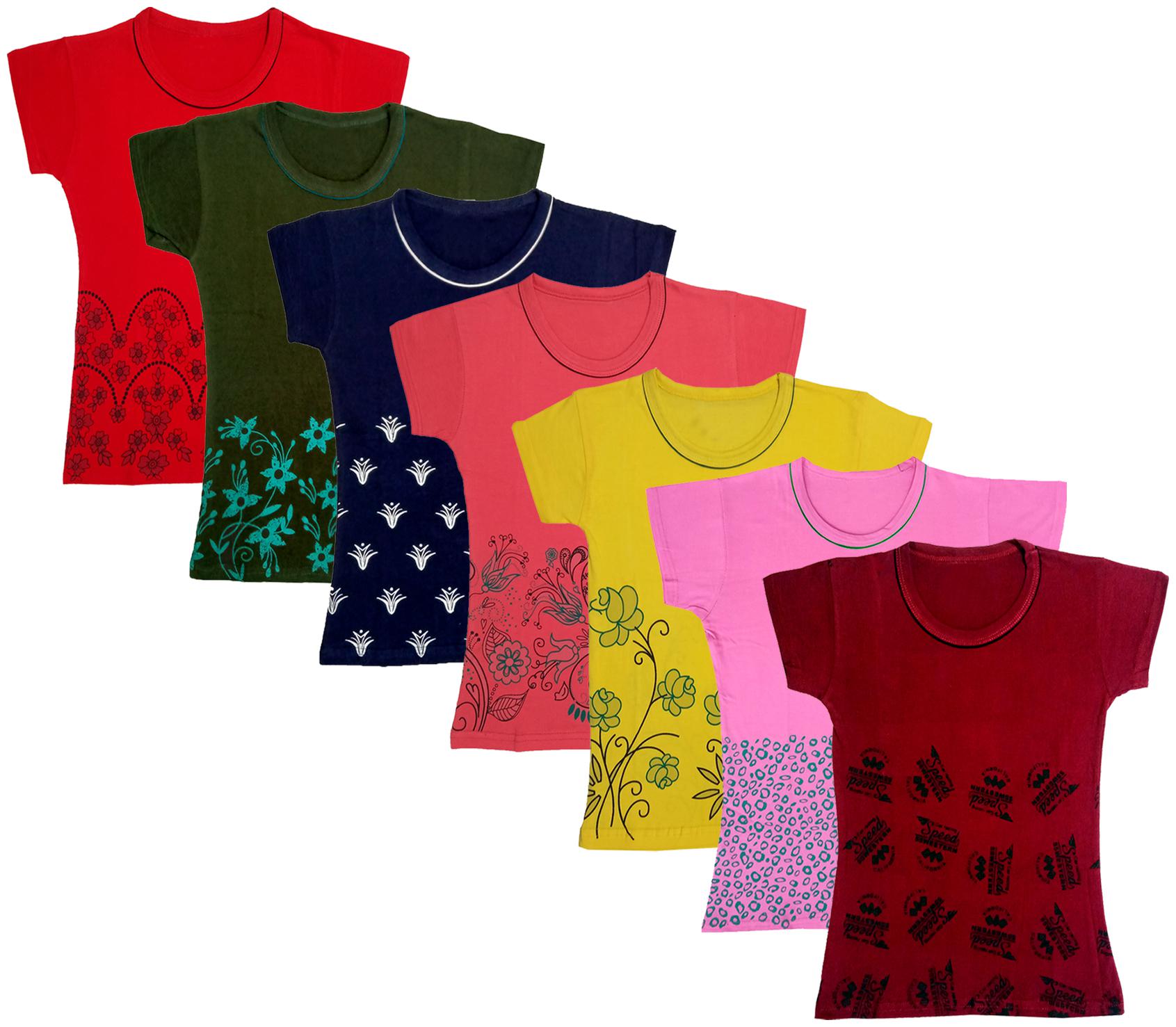 

Indiweaves Girl Cotton Printed T shirt - Multi