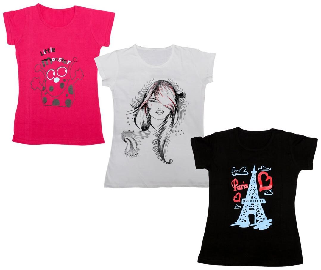 

Indiweaves Girl Cotton Printed T shirt - Multi