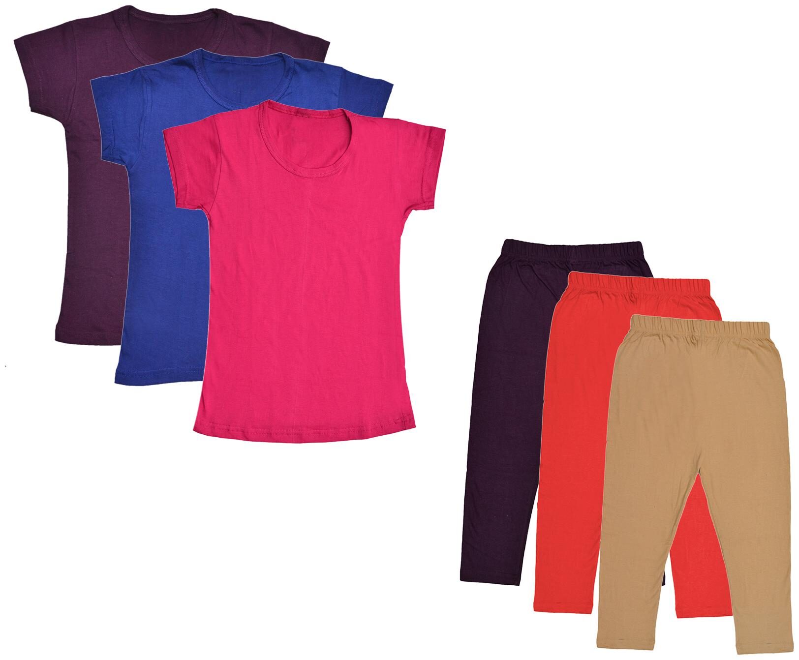 

Indiweaves Girl Cotton Top Bottom Set - Multi