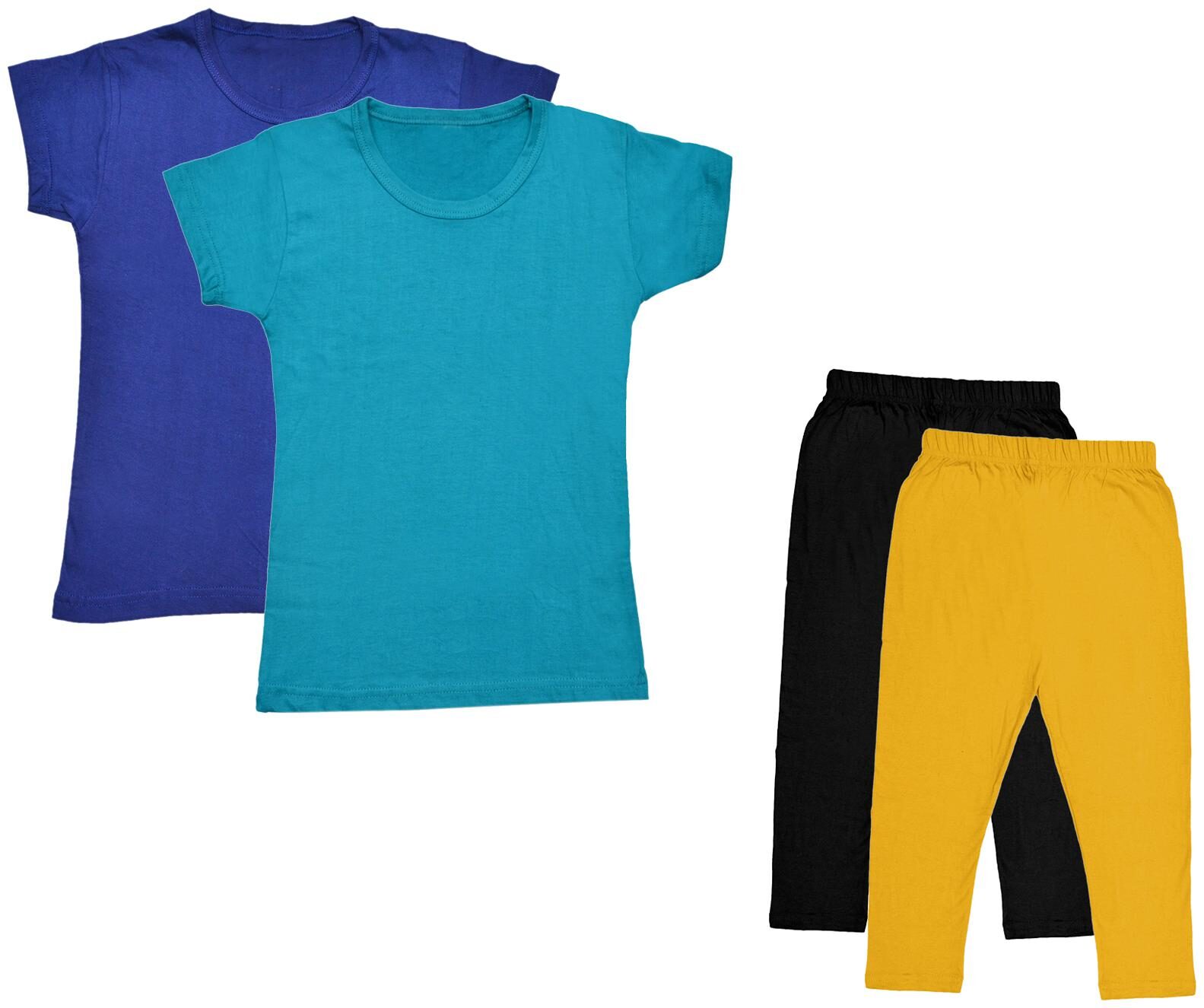 

Indiweaves Girl Cotton Top Bottom Set - Multi