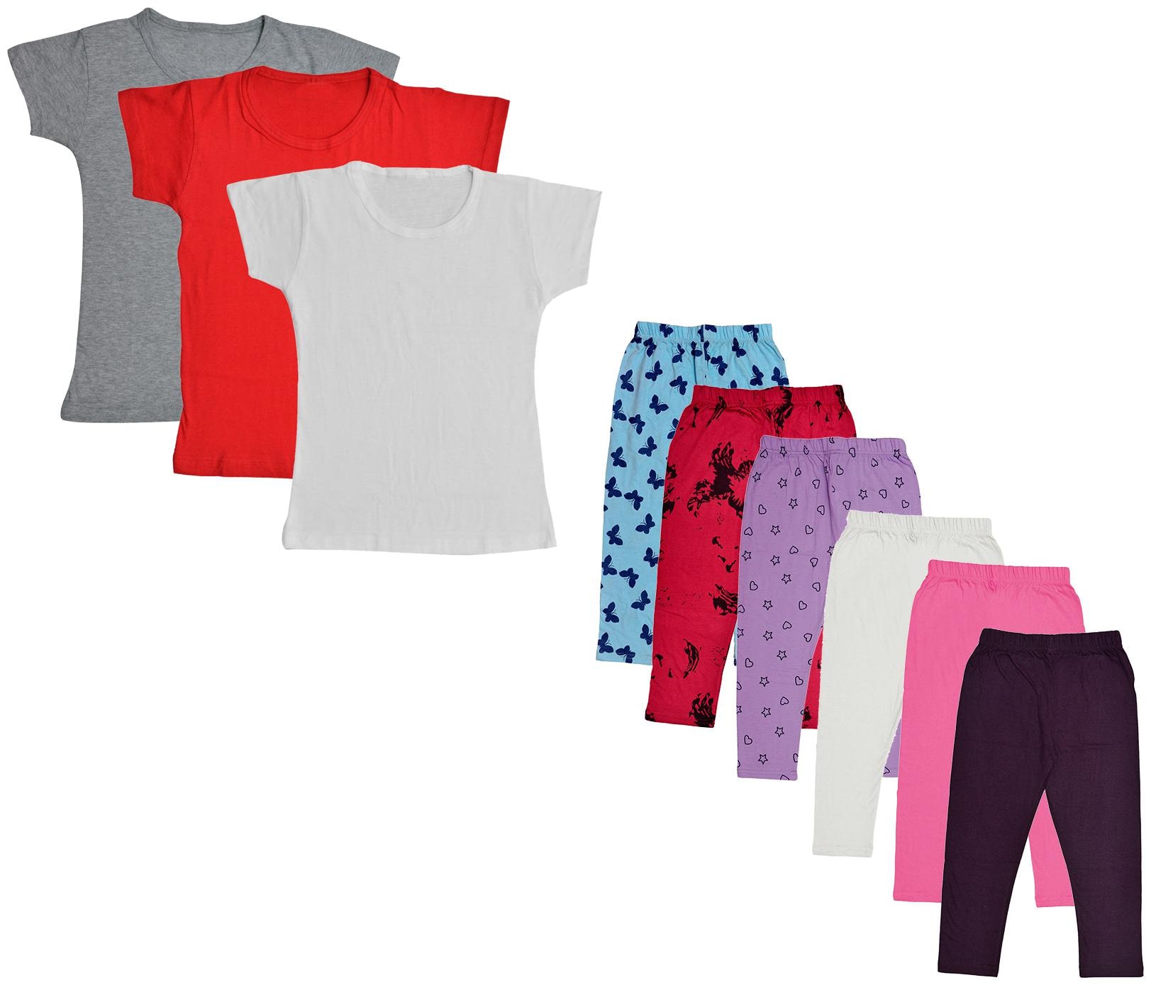 

Indiweaves Girl Cotton Top Bottom Set - Multi