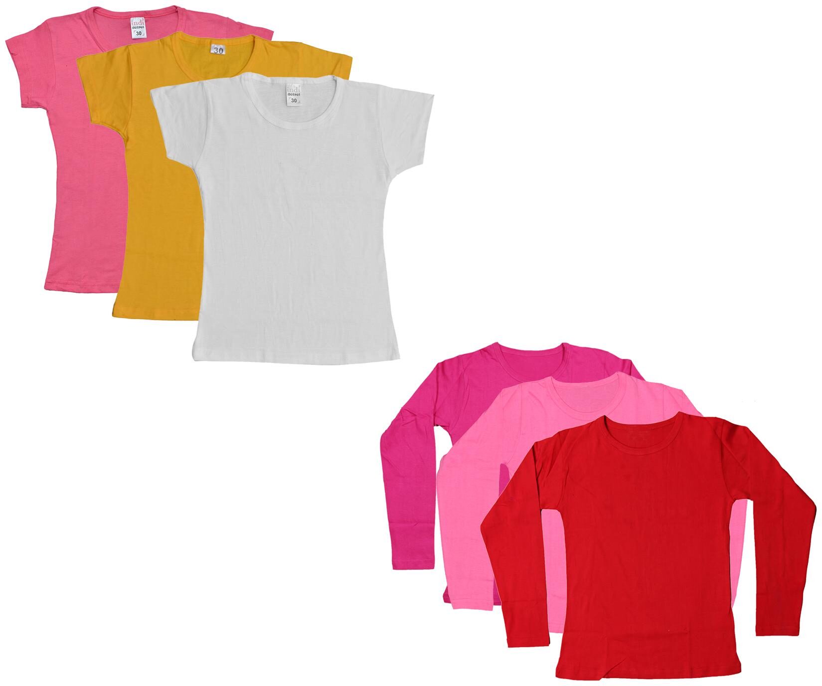 

Indiweaves Girl Cotton Solid T shirt - Multi