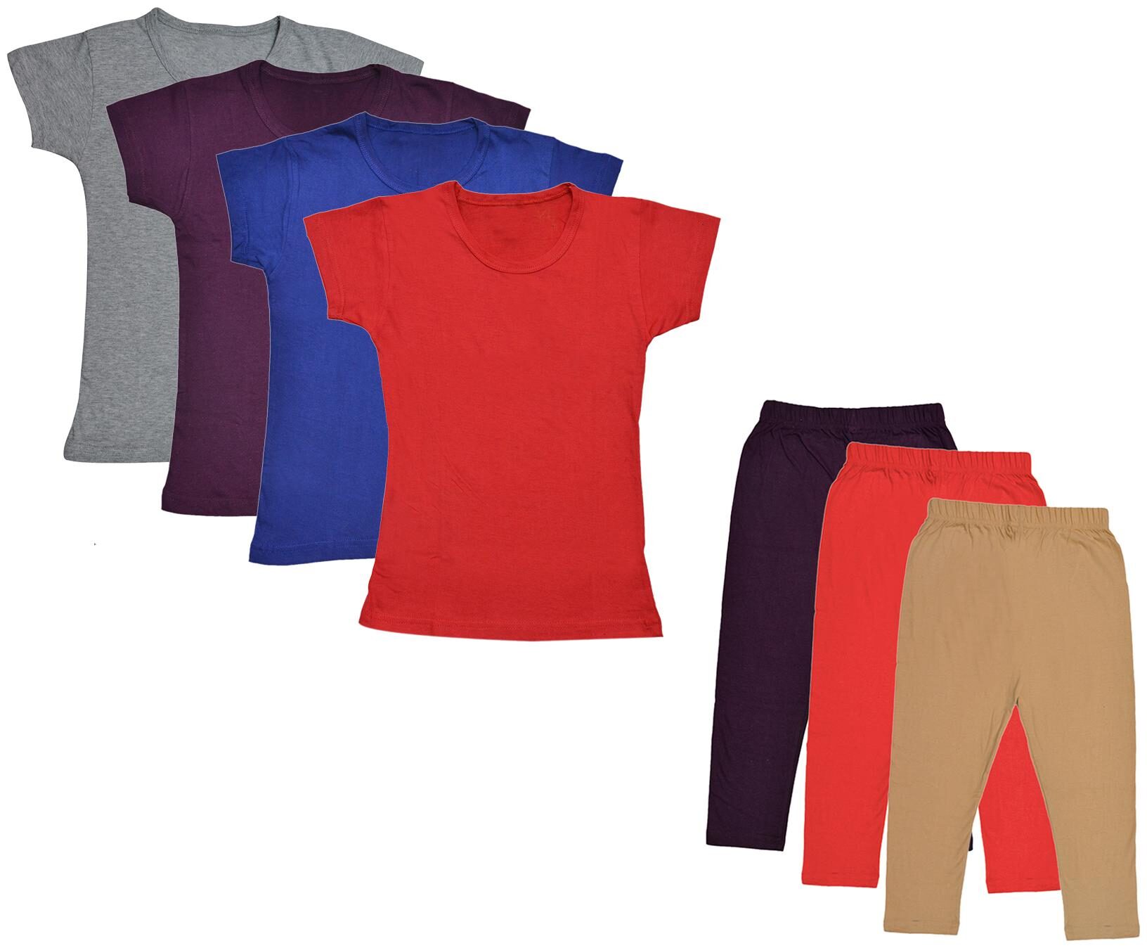 

Indiweaves Girl Cotton Top Bottom Set - Multi