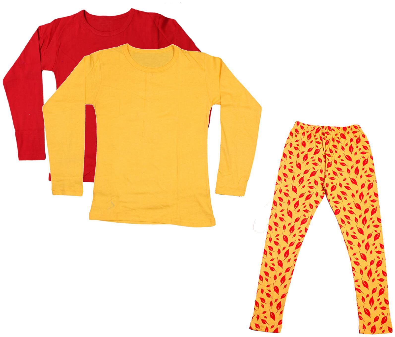 

Indiweaves Girl Cotton Solid T shirt - Multi