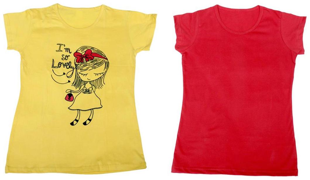 

Indiweaves Girl Cotton Solid T shirt - Multi