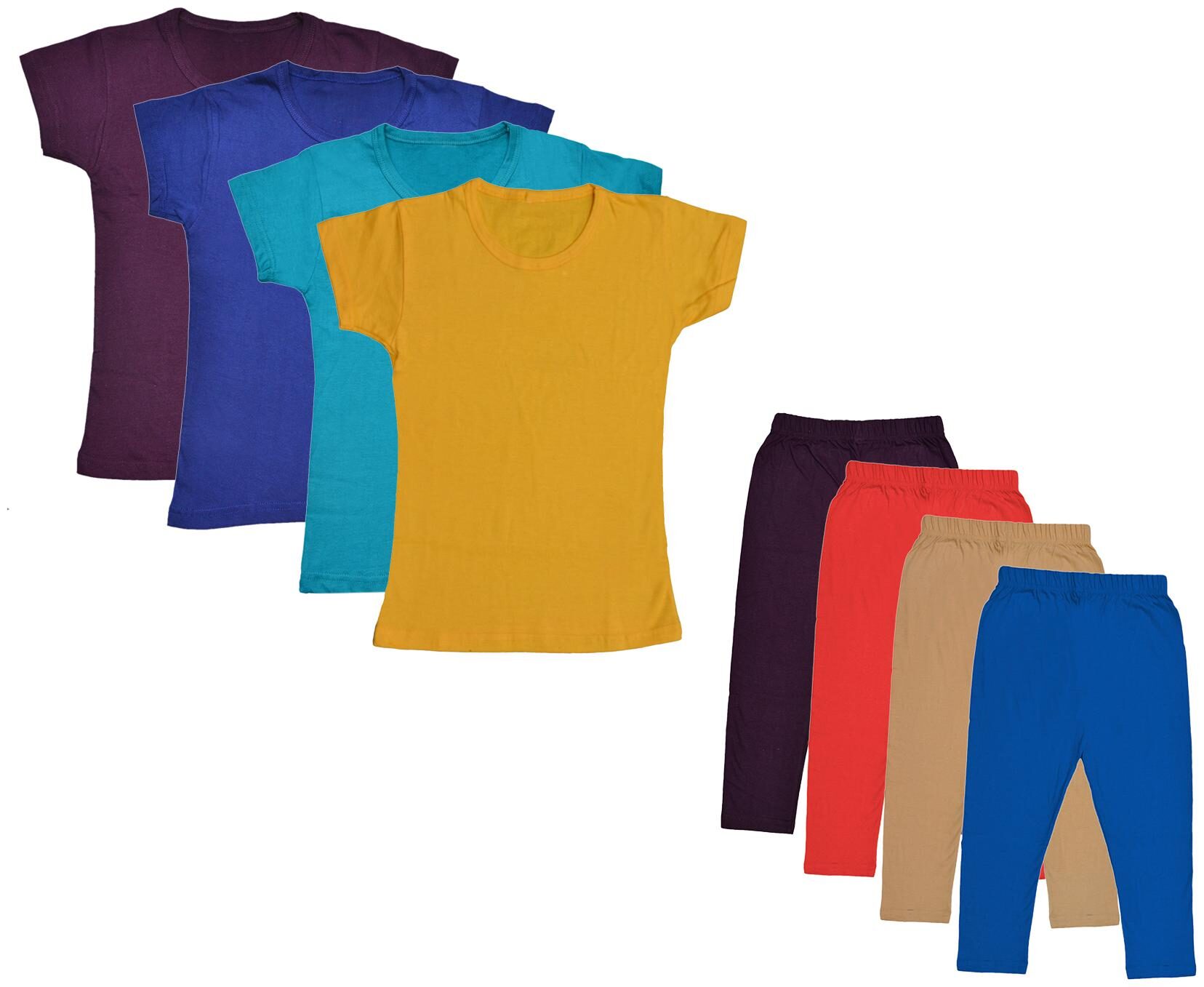 

Indiweaves Girl Cotton Top Bottom Set - Multi