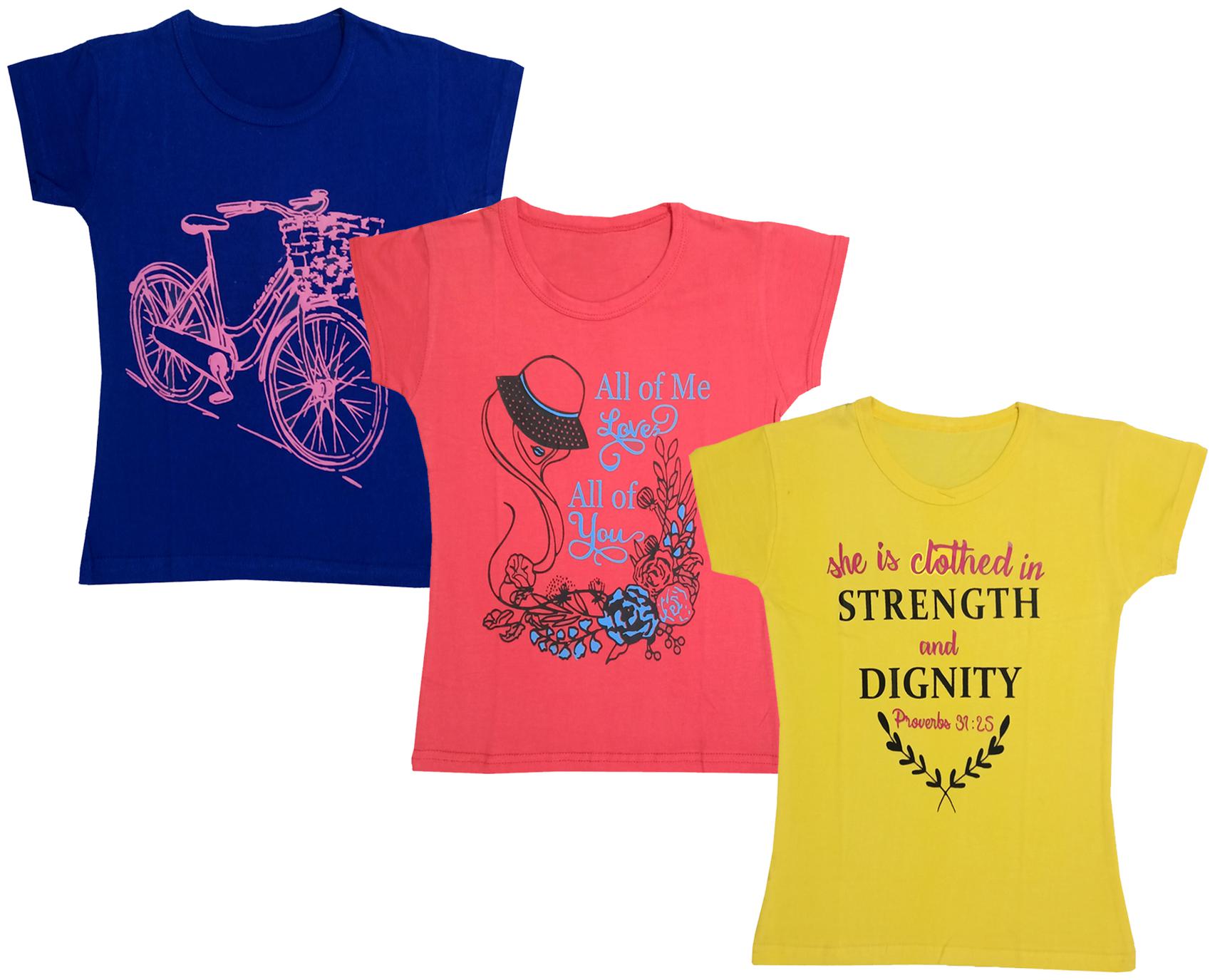 

Indiweaves Girl Cotton Printed T shirt - Multi