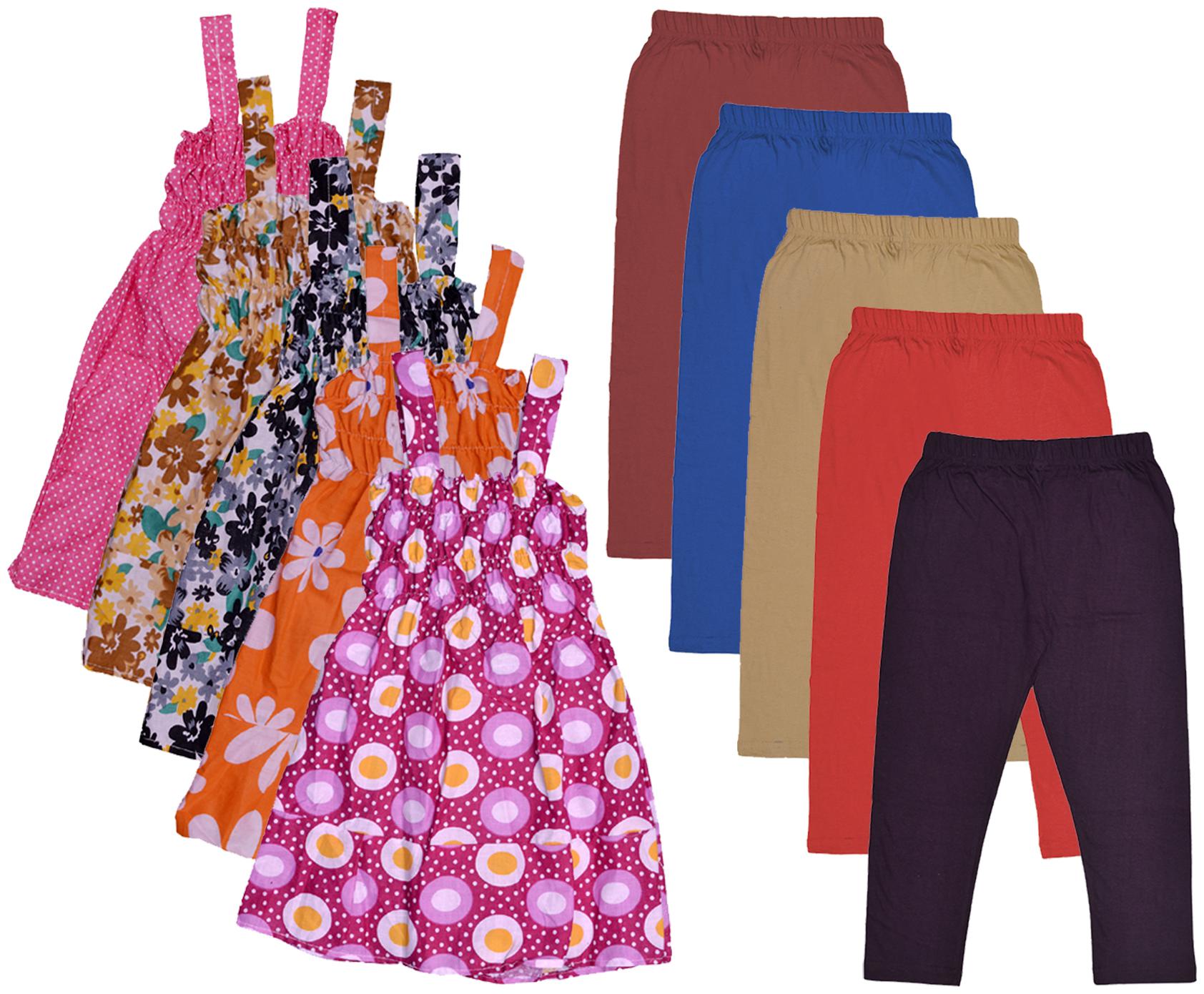 

Indiweaves Girl Cotton Top Bottom Set - Multi