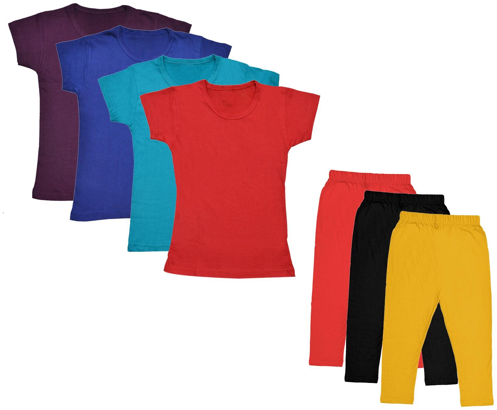 

Indiweaves Girl Cotton Top Bottom Set - Multi