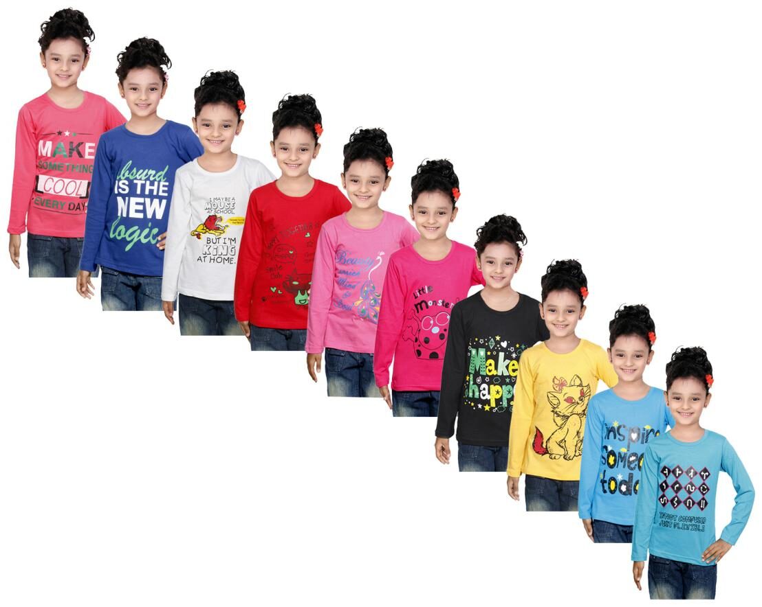 

Indiweaves Girl Cotton Solid Top - Multi