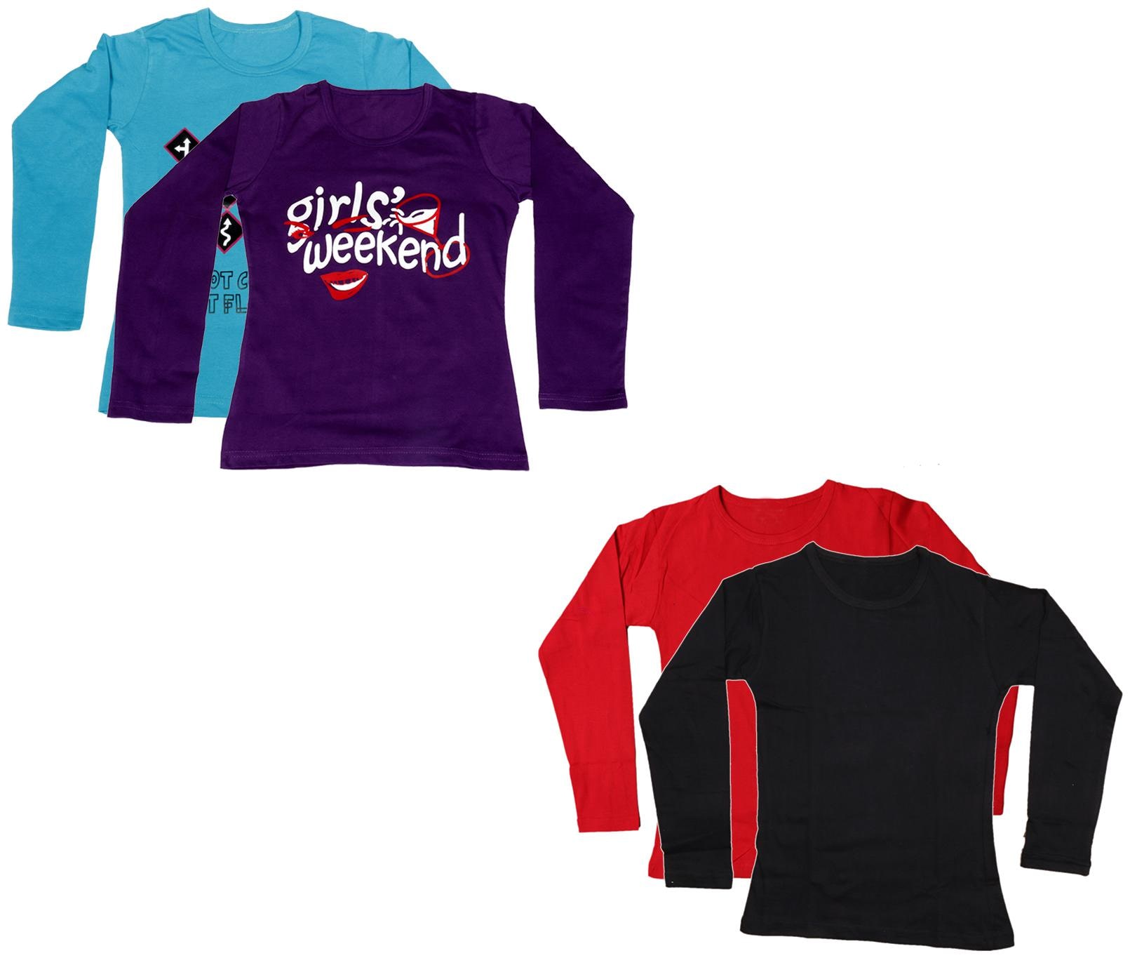 

Indiweaves Girl Cotton Printed T shirt - Multi